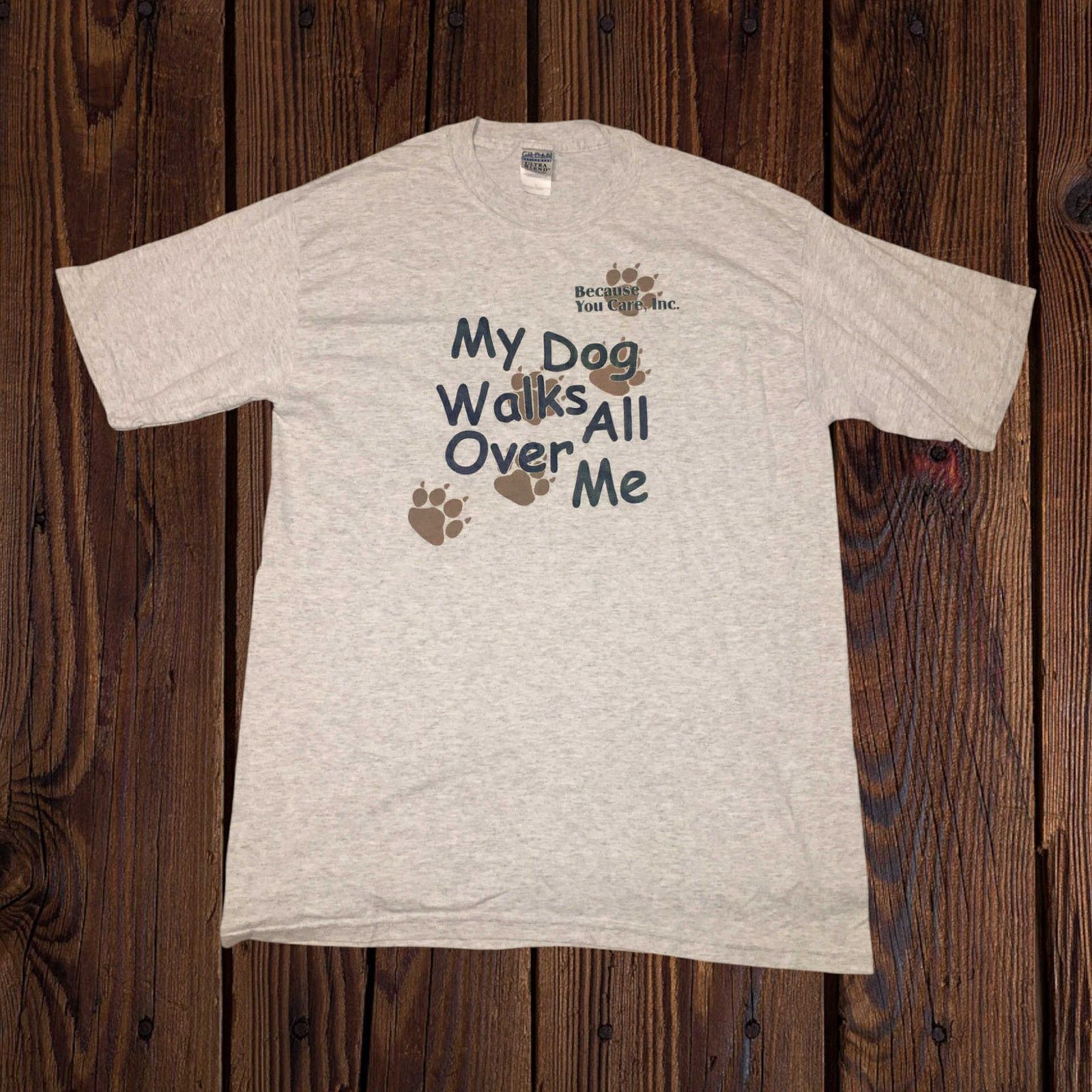 Other My Dogs Walk All Over Me Short Sleeve T-Shirt Gray Puppy LG Size L / US 10 / IT 46 - 4 Thumbnail