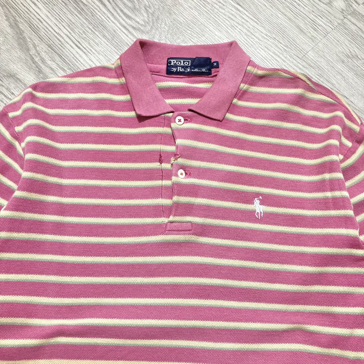 Polo Ralph Lauren Vintage Polo Ralph Lauren Striped Rugby Shirt Pink Size US M / EU 48-50 / 2 - 3 Thumbnail