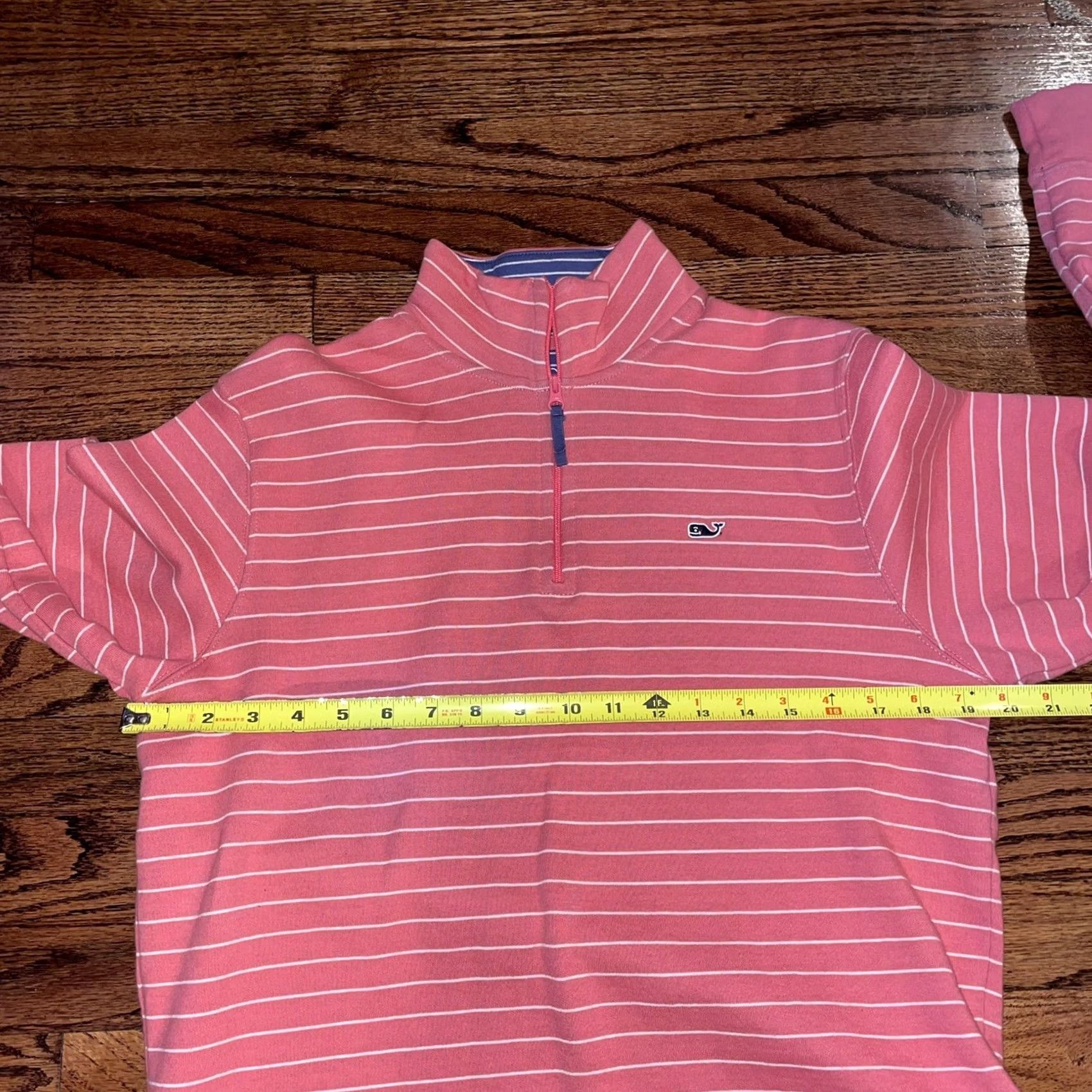 Vineyard Vines Vineyard Vines Womens 1/4 Zip Pullover Sweatshirt Pink White Stripe Small Size S / US 4 / IT 40 - 4 Thumbnail