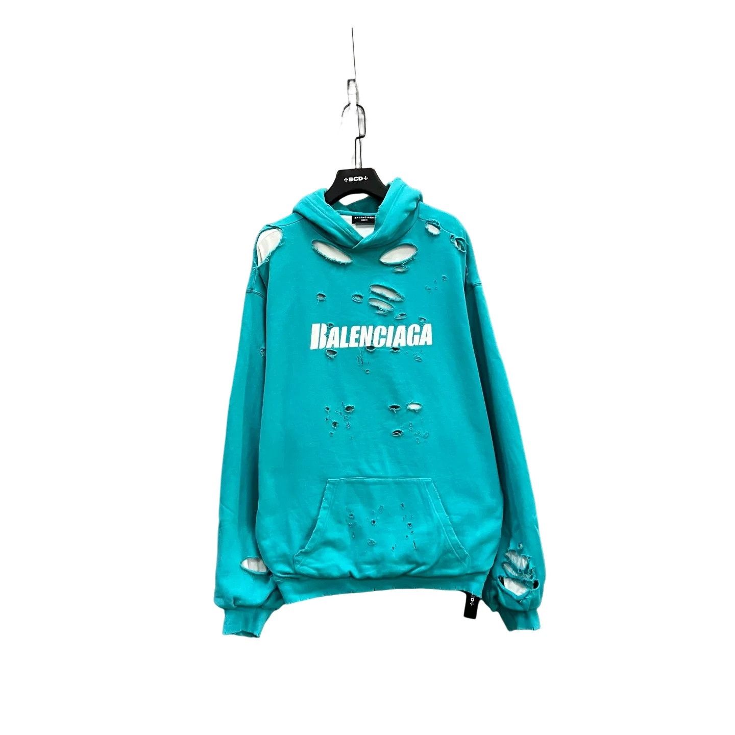 Balenciaga Balenciaga Distressed Logo Hoodie XS Size US XS / EU 42 / 0 - 1 Thumbnail