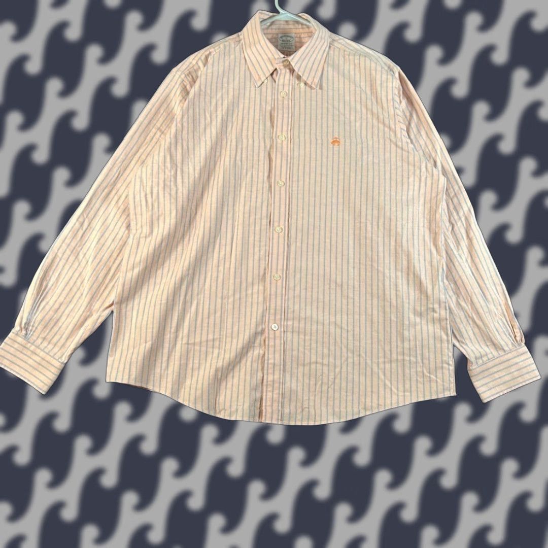 Brooks Brothers BrookS Brothers Regent Fit Button-Down Shirt Men’s Large Cotton Blend Striped Pink Blue Long Sleeve Size US M / EU 48-50 / 2 - 1 Thumbnail
