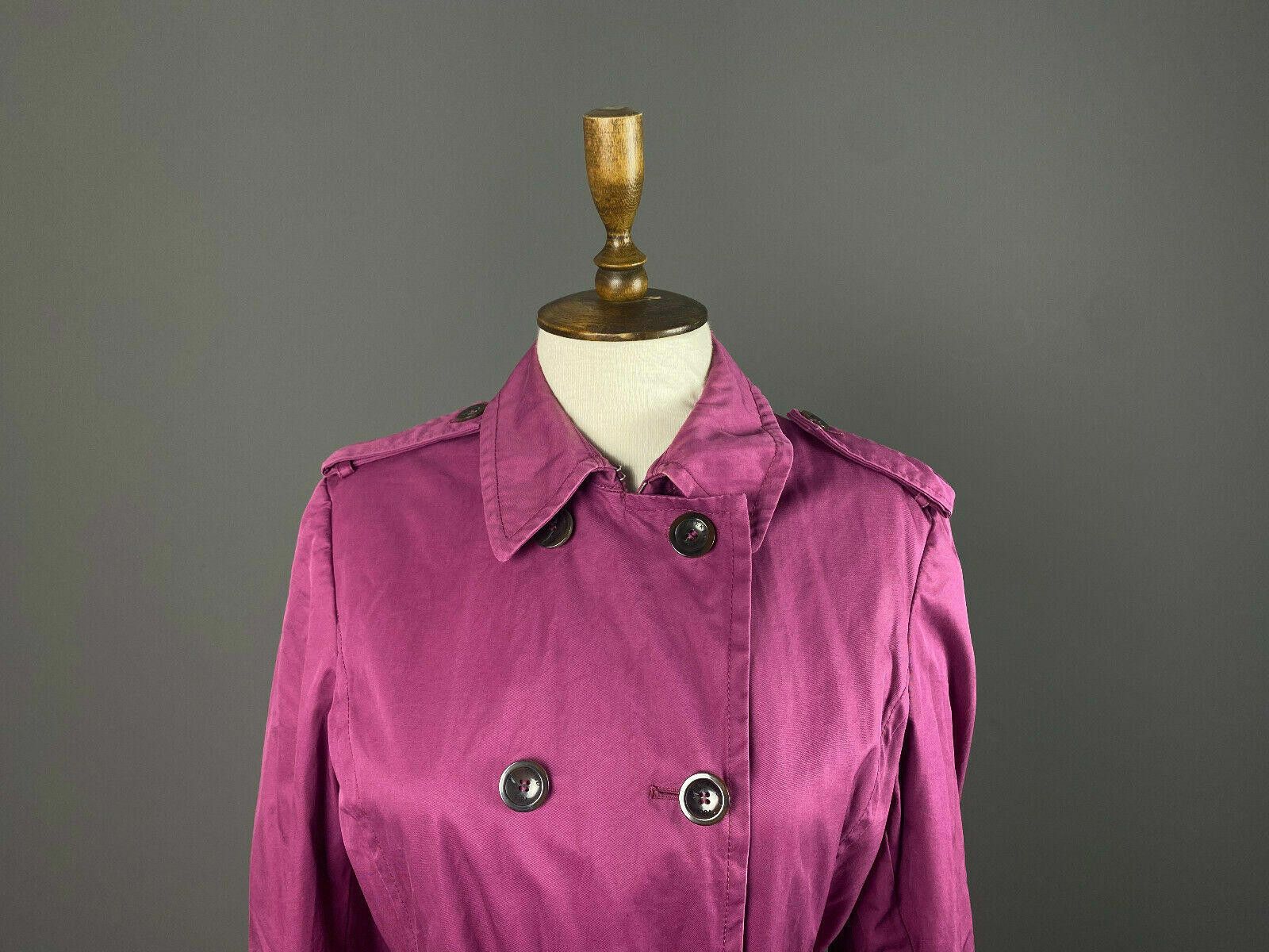 Designer Weekend Max Mara Purple Cotton Double Trench Coat Size 1 Size M / US 6-8 / IT 42-44 - 2 Thumbnail