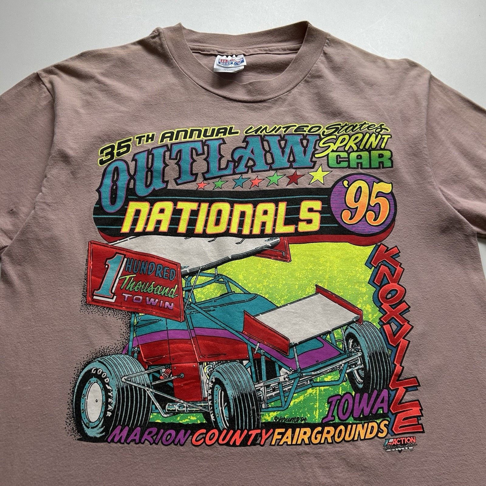 Hanes × Vintage Vintage Hanes Beefy-T Shirt Large 90s Racing Sprint Car Art Size US L / EU 52-54 / 3 - 2 Thumbnail