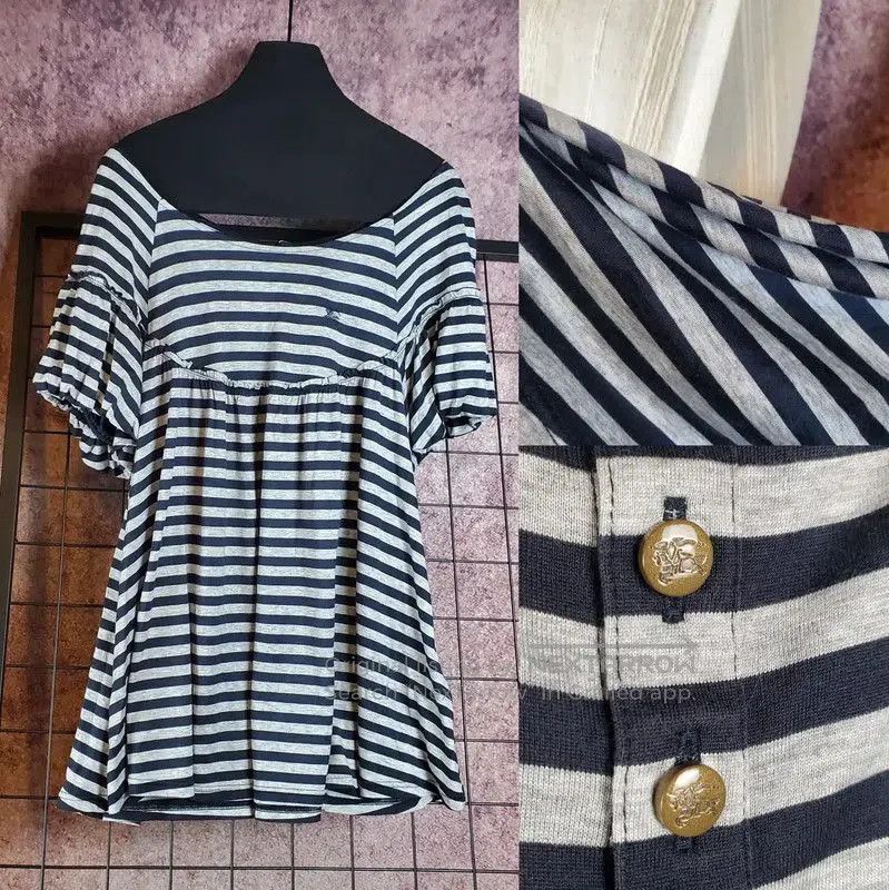 Burberry Burberry Summer Gray Striped Cotton Dress. Size M / US 6-8 / IT 42-44 - 1 Thumbnail