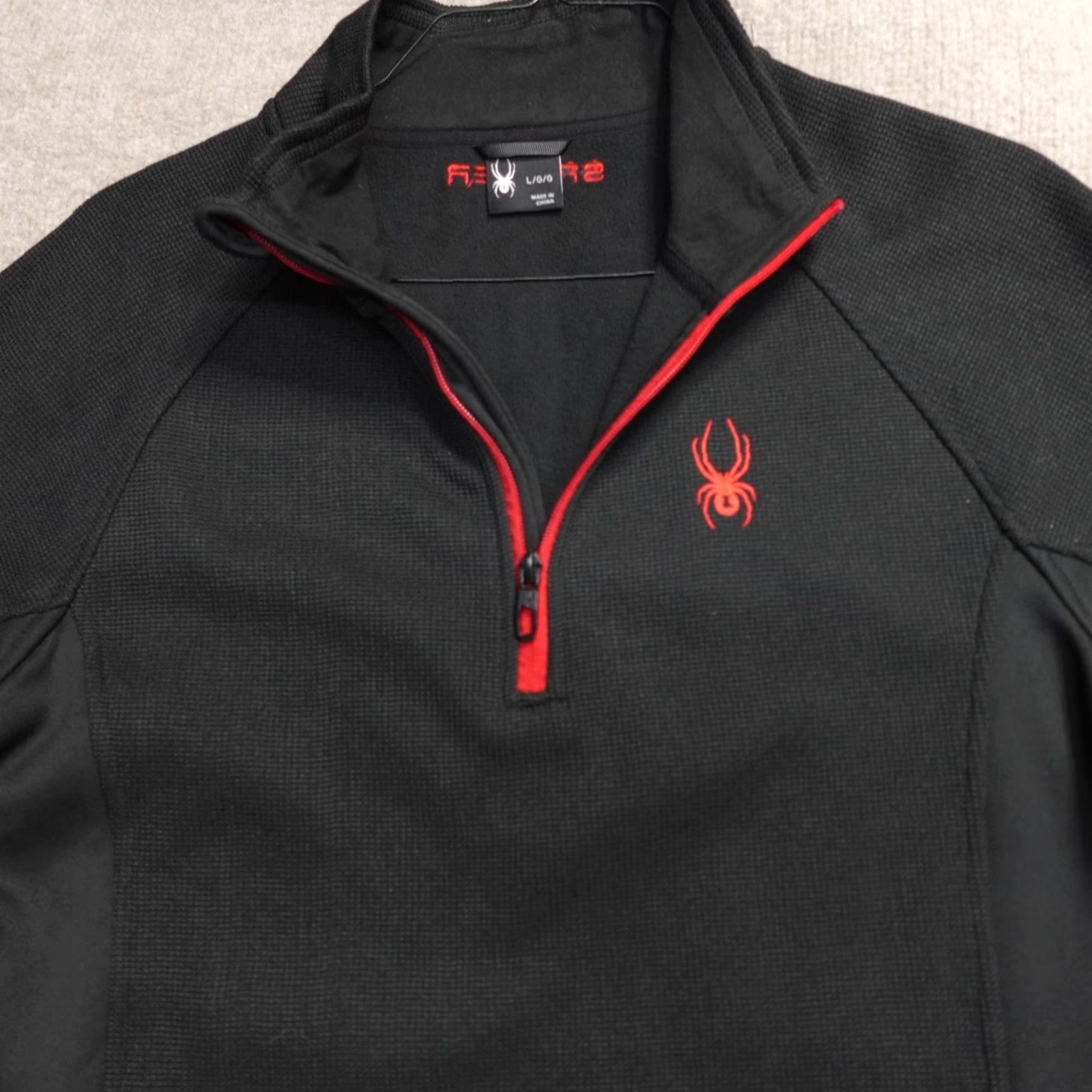 Spyder Spyder Pullover 1/4 Zip Long Sleeve Black Fleece Performance Hiking Mens L Size US L / EU 52-54 / 3 - 2 Thumbnail