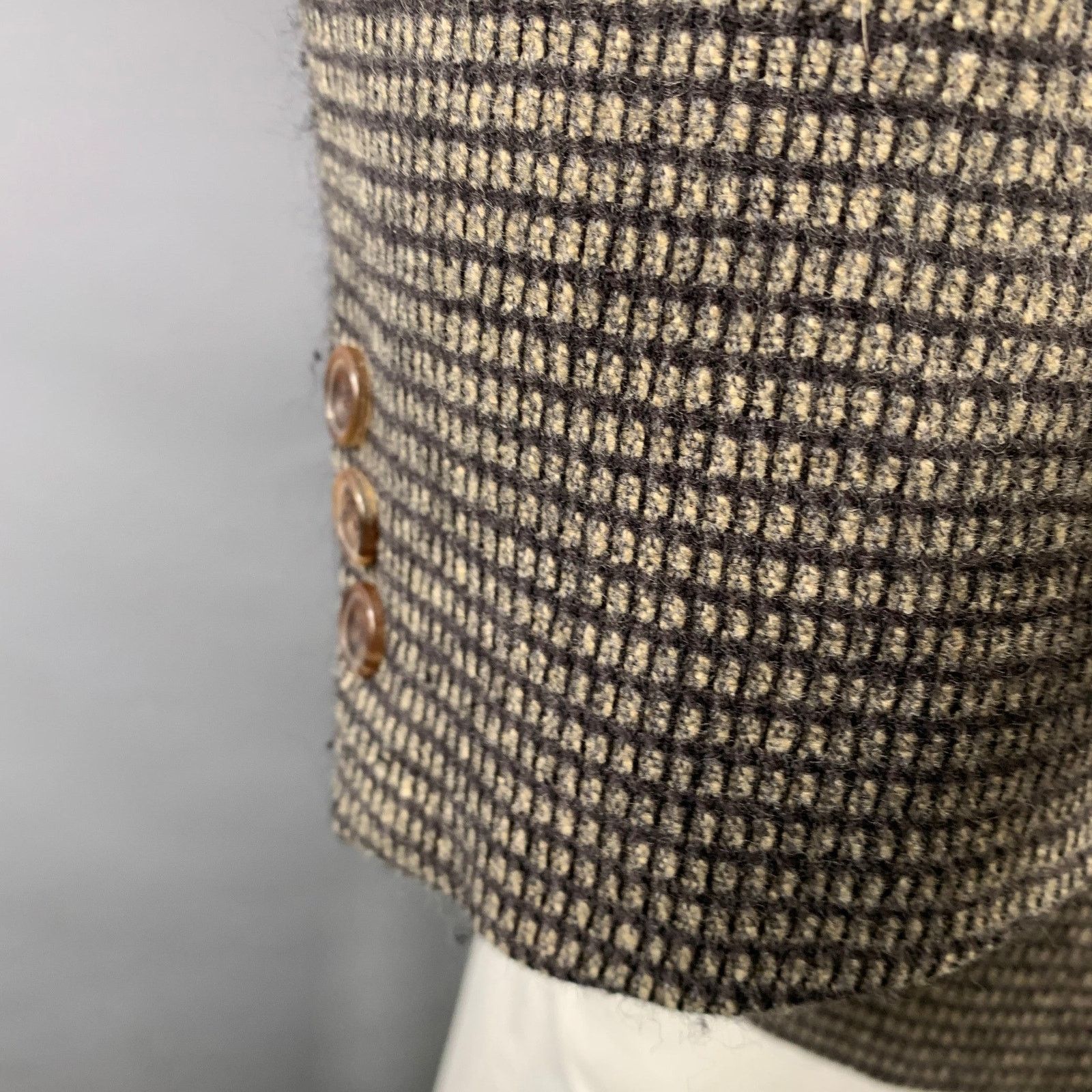 Other Grey Beige Checkered Wool Single Breasted Sport Coat Size 42R - 8 Thumbnail