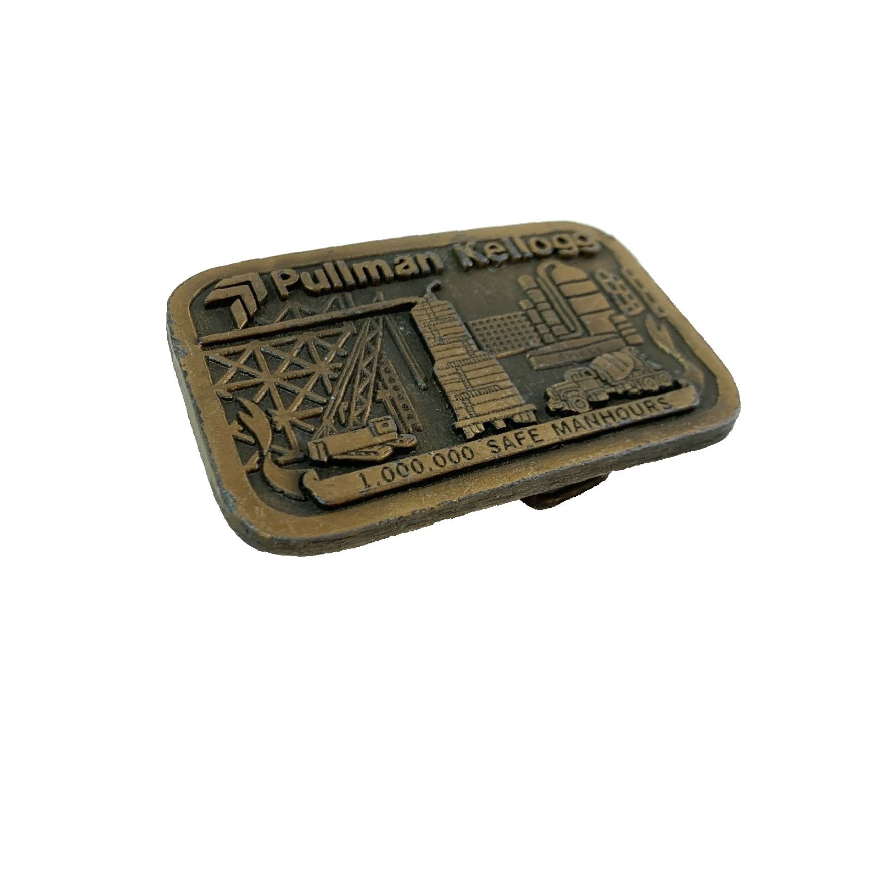 Vintage VINTAGE Pullman & Kellogg One Million Safe Manhours 1980 Metal Belt Buckle Men Belt Buckle Western Buckle Metal Size ONE SIZE - 3 Thumbnail