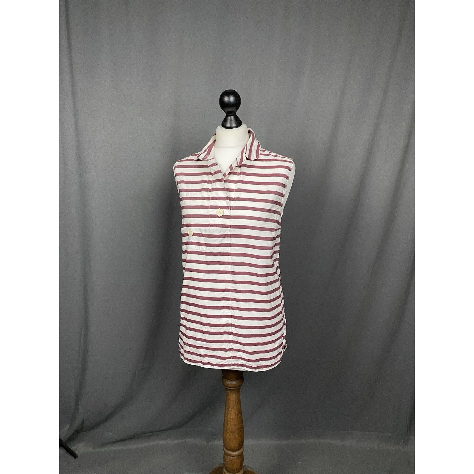 Marni Marni Women's White Purple Striped Sleeveless Top Shirt Size Size M / US 6-8 / IT 42-44 - 4 Thumbnail