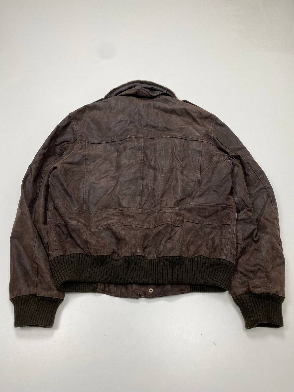 Vera Pelle Real Leather Mens Brown L Aviator Jacket with Fur Collar 90s Size US L / EU 52-54 / 3 - 15 Thumbnail