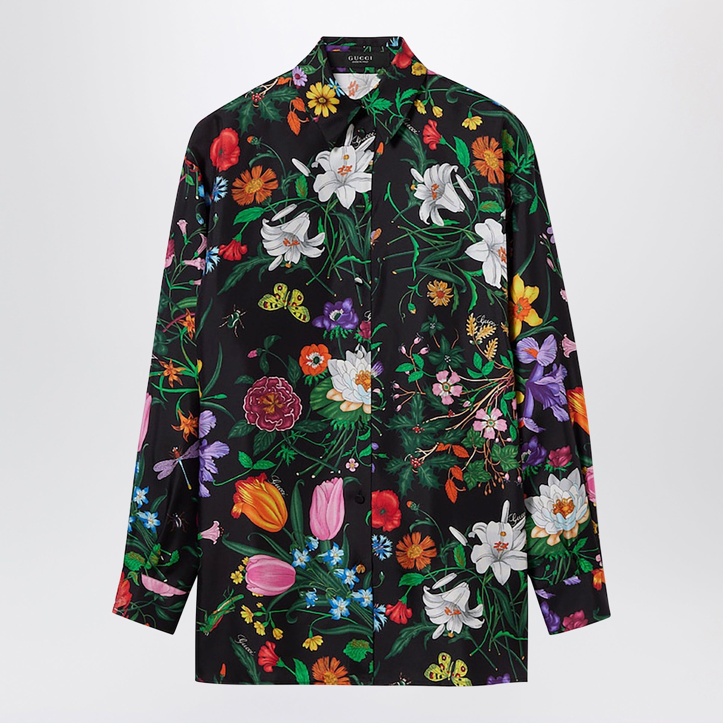 Gucci Gucci Silk Twill Shirt With Flora Print Size S / US 4 / IT 40 - 1 Thumbnail
