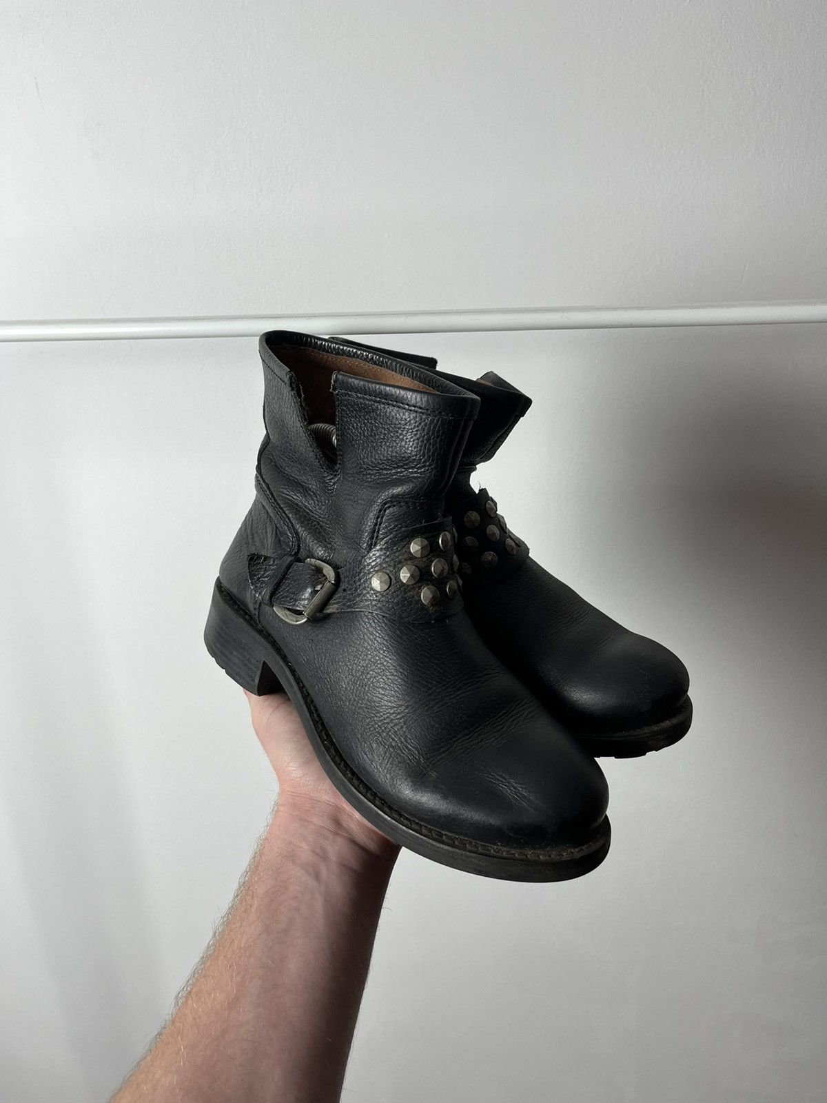 Vintage Buffalo Leather Boots Cowboy western Shoes