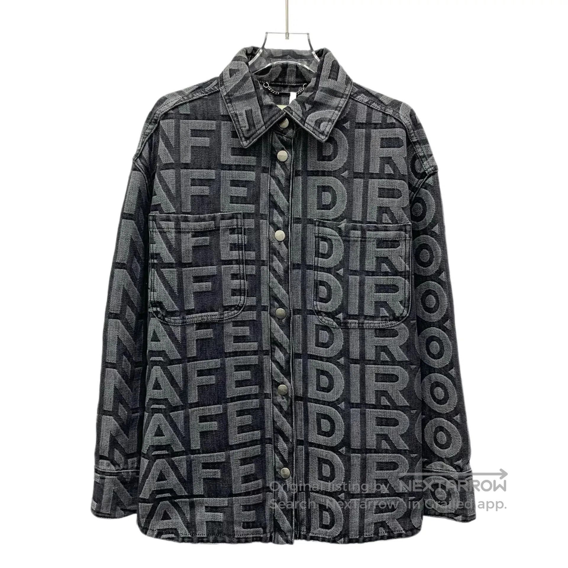 Fendi fendi gray logo long sleeve denim shirt. Size US M / EU 48-50 / 2 - 1 Thumbnail