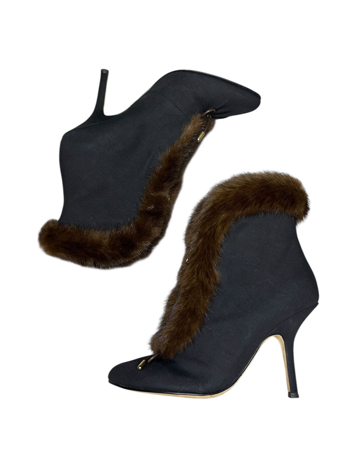 Dsquared2 00s Fur Trimmed Zip Boots Size US 6 / IT 36 - 7 Thumbnail