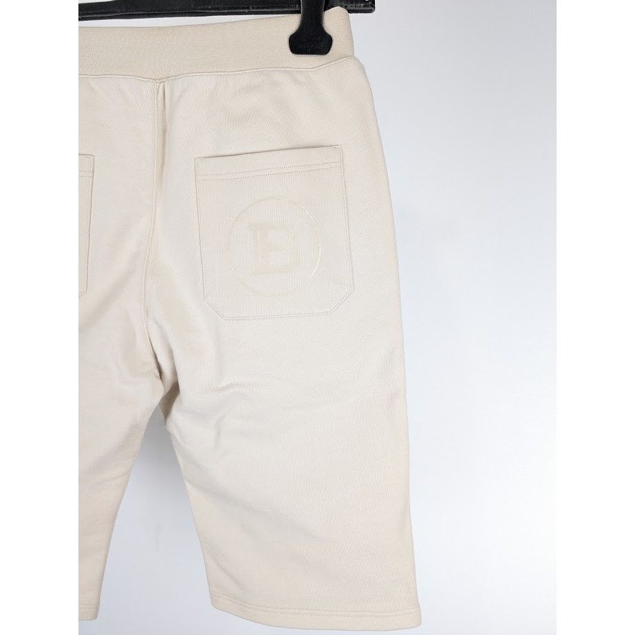 Balmain o1rshd1 B Logo Jogger Short in Beige Size US 32 / EU 48 - 15 Thumbnail