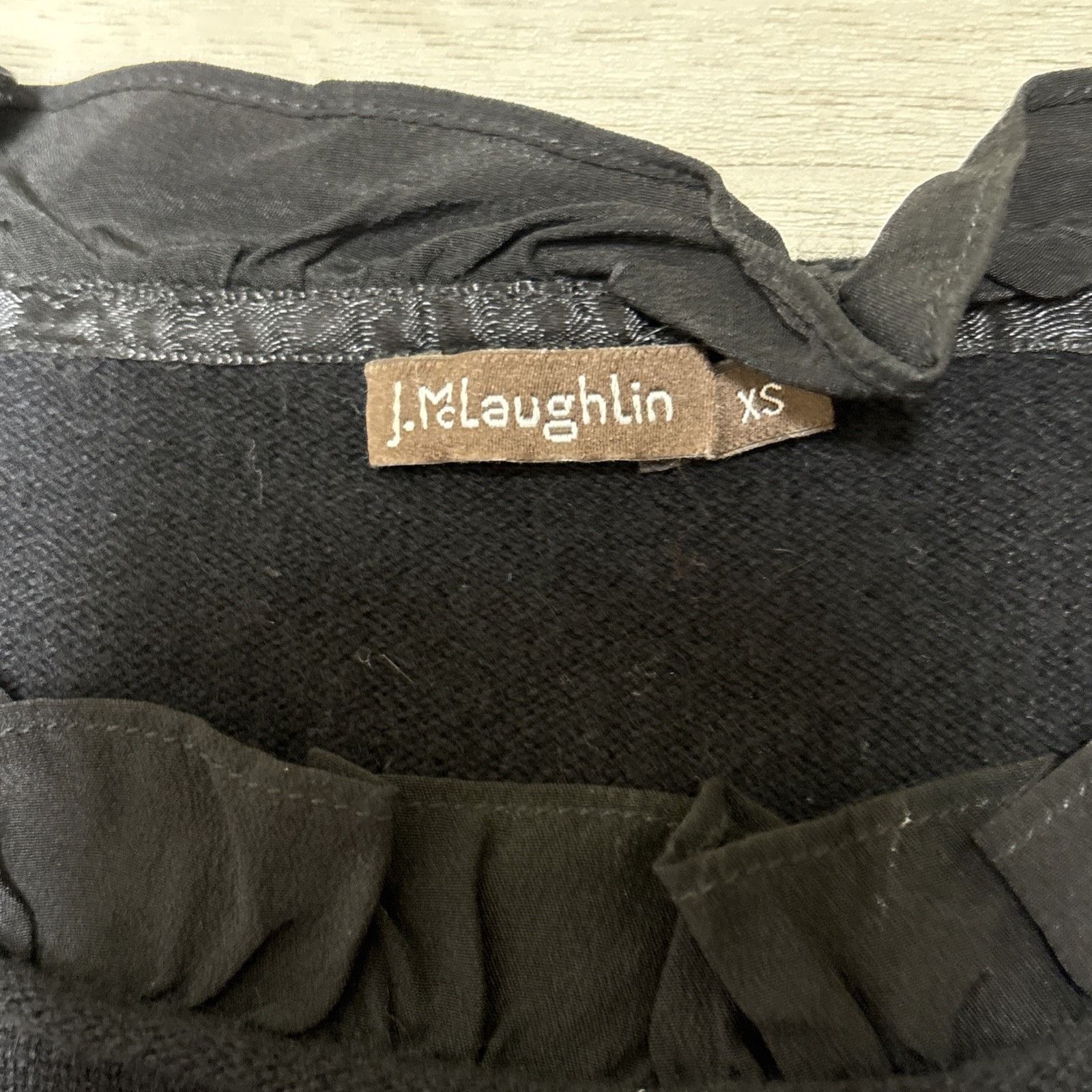 J.McLaughlin J McLaughlin 100% Cashmere Sweater Sz XS Black Fringed Silk Size XS / US 0-2 / IT 36-38 - 7 Thumbnail