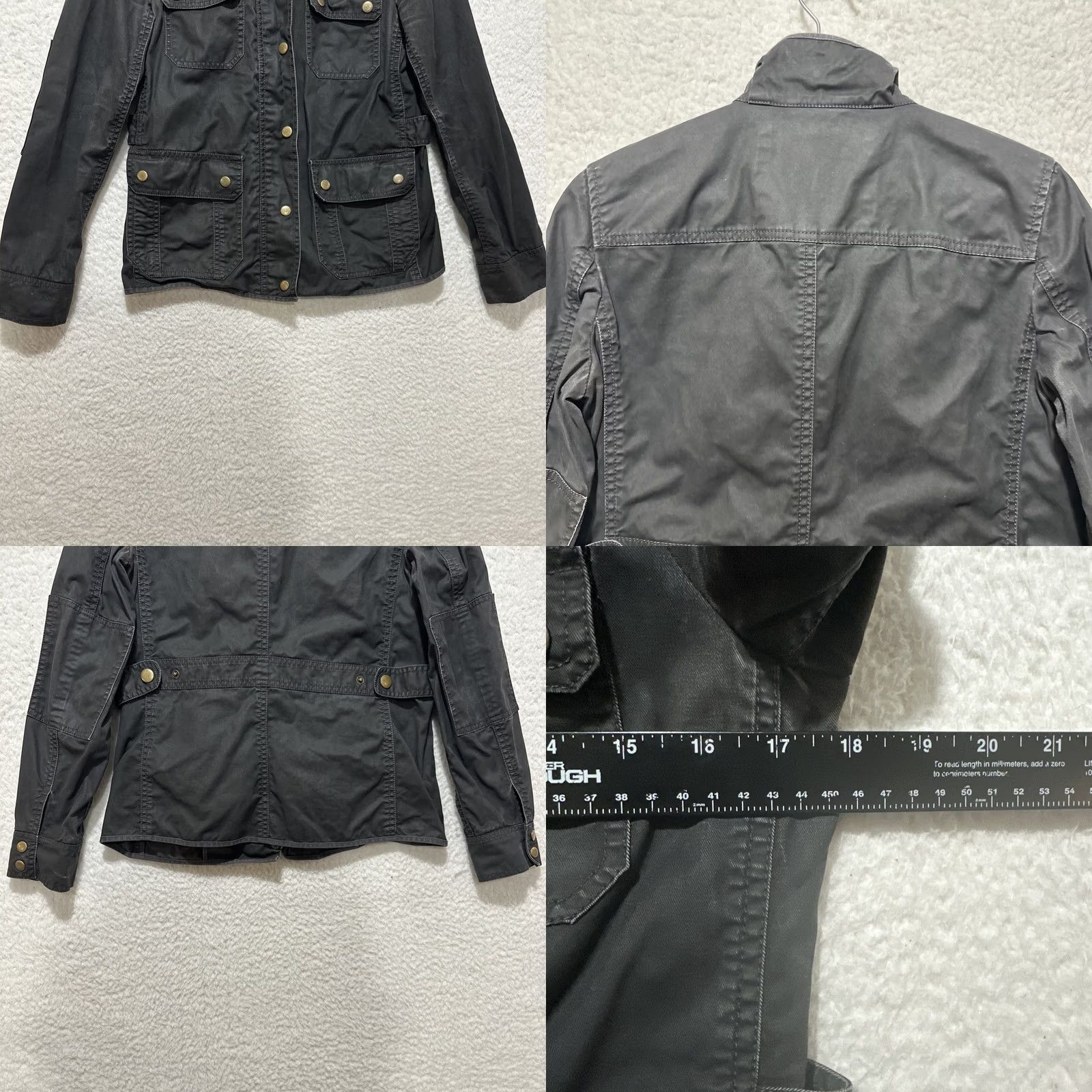 J.Crew J.CREW Jacket Charcoal Black Waxed Relaxed Boyfriend Field Elbow Patches Size S Women Military Jacket Size S / US 4 / IT 40 - 8 Thumbnail