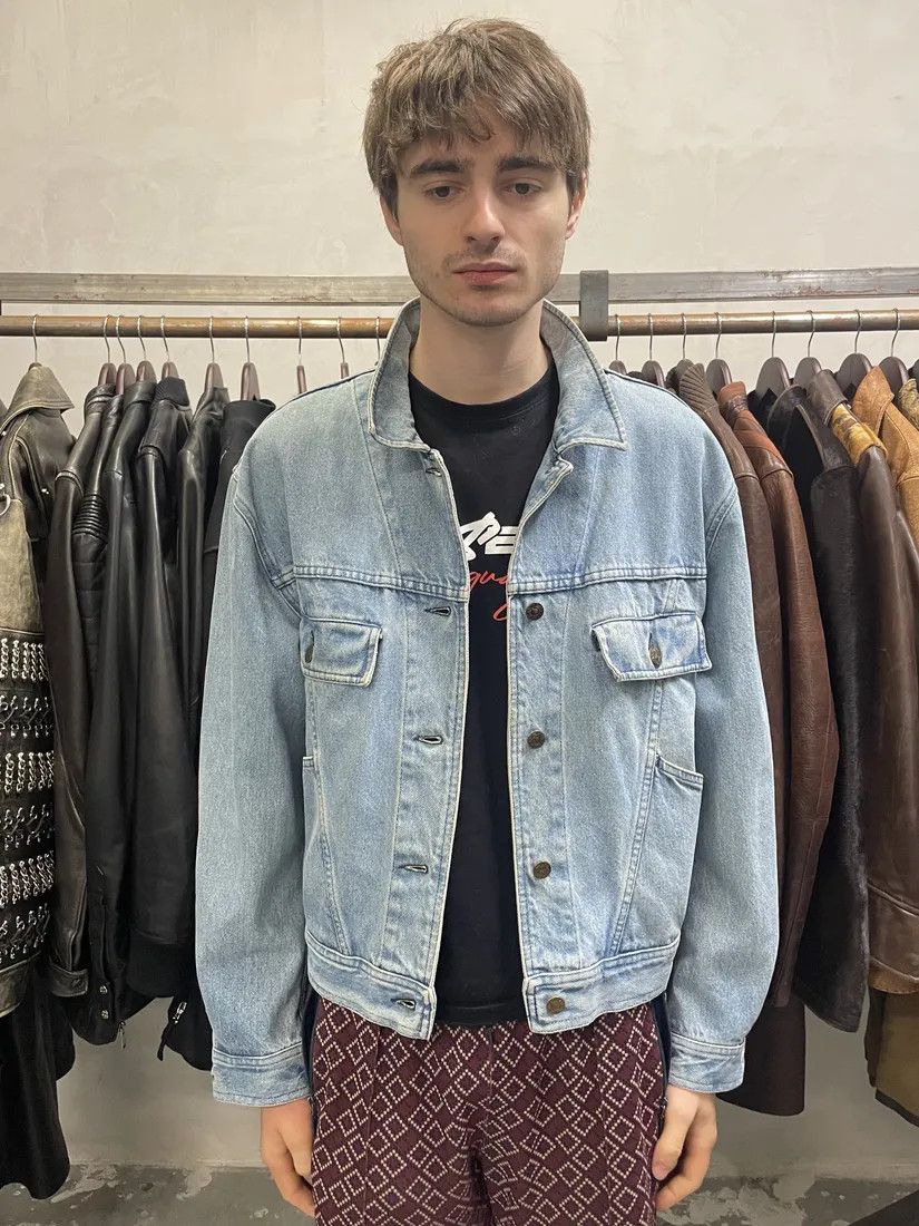 1990s Armani Cropped Blue Cozy Denim Jacket