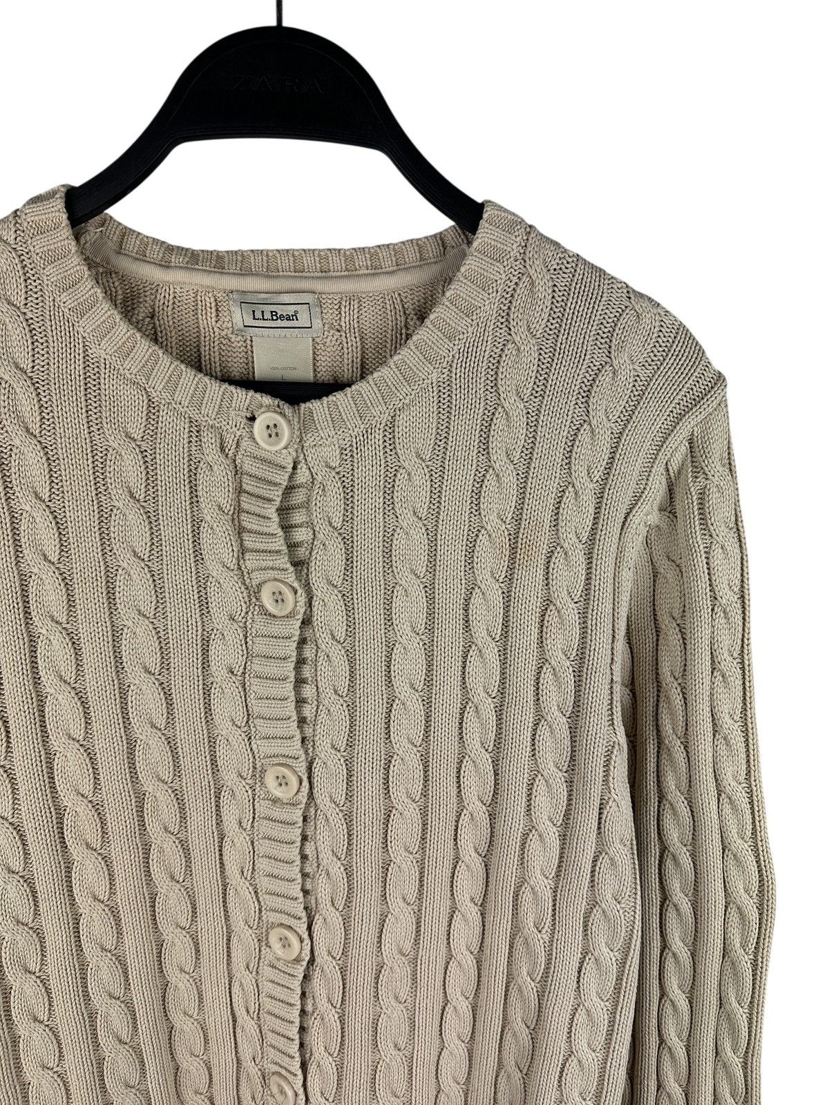 L.L. Bean Vintage L.L. Bean Cable Knit Sweater Cardigan Women’s Size L Size L / US 10 / IT 46 - 3 Thumbnail