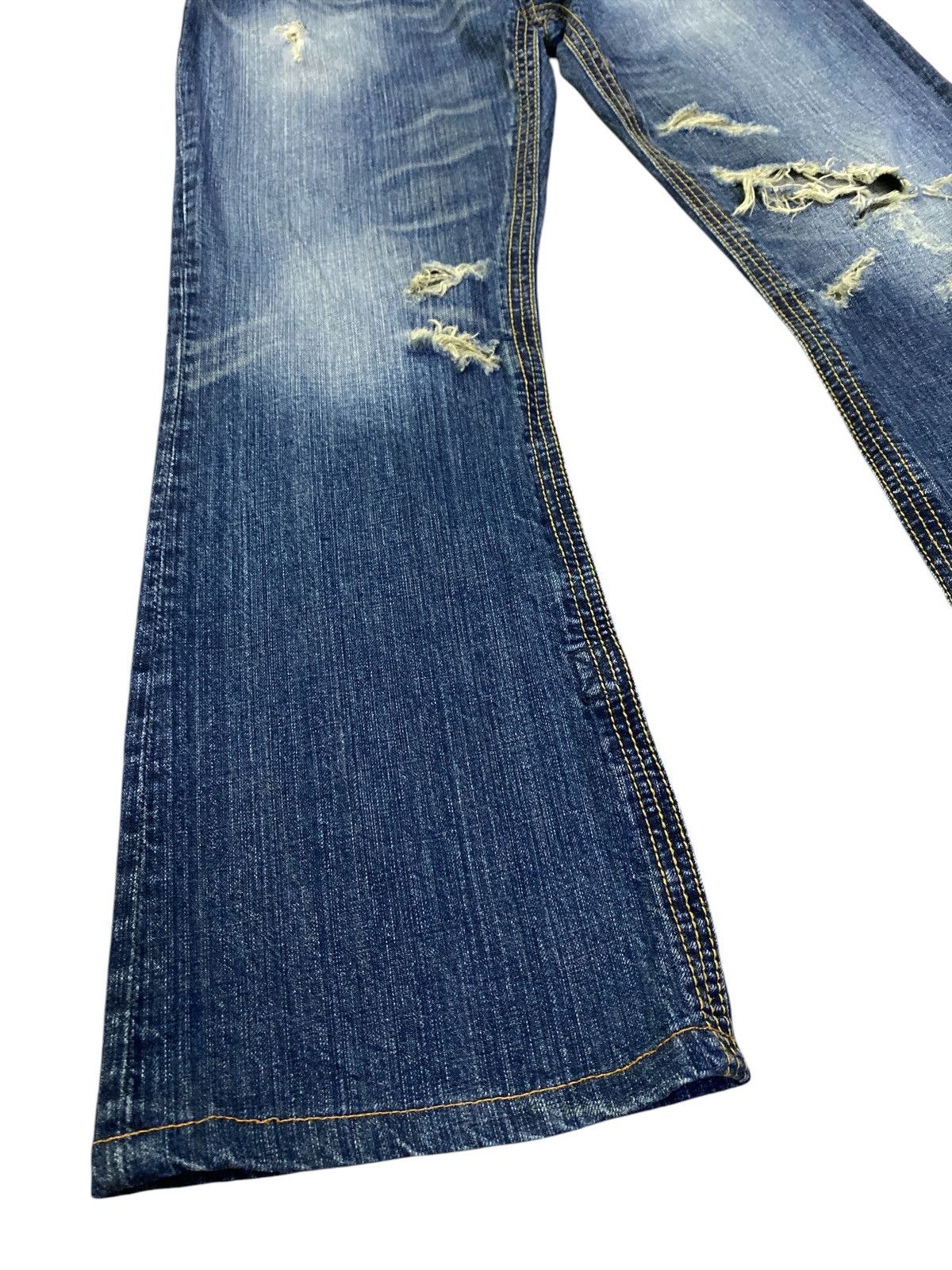 Hysteric Glamour × If Six Was Nine × Japanese Brand Flared Jeans by Trim Co Ltd Distressed Denim Size US 34 / EU 50 - 7 Thumbnail