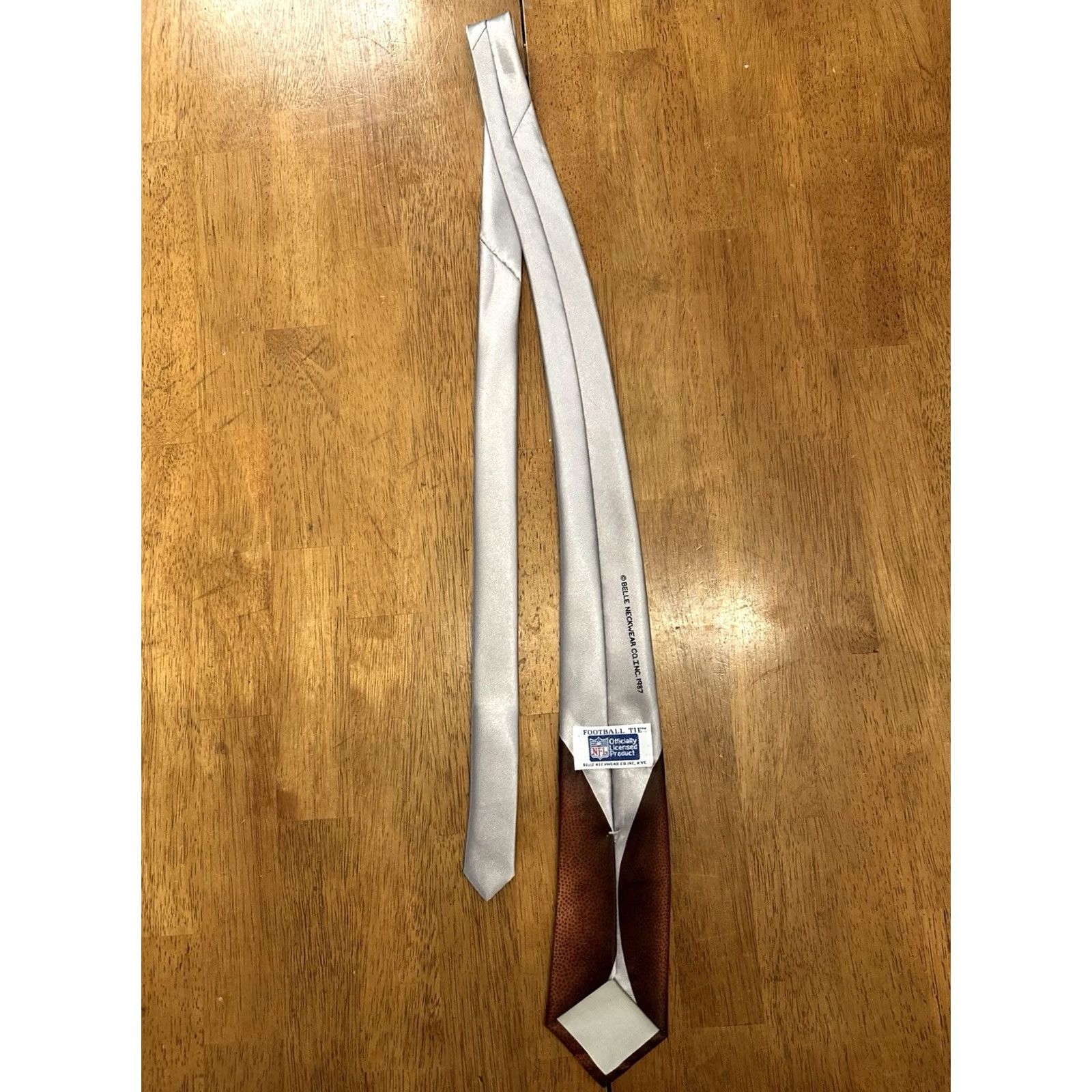 NFL VINTAGE NFL New York Giants Necktie 1987 Football 80s Gray 56" Mens Size ONE SIZE - 3 Thumbnail