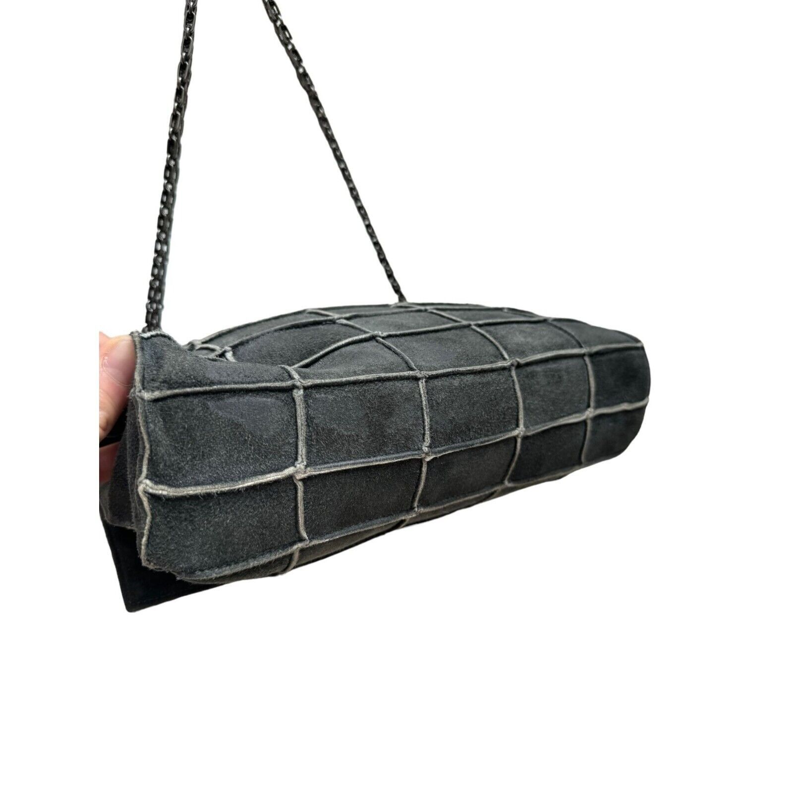 Chanel Grey Suede Leather Bag Size ONE SIZE - 7 Thumbnail