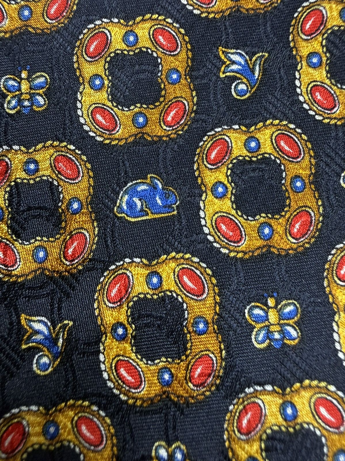 Christian Dior Monsieur Christian Dior Monsieur Vintage Silk Tie Baroque Medallion Size ONE SIZE - 5 Thumbnail