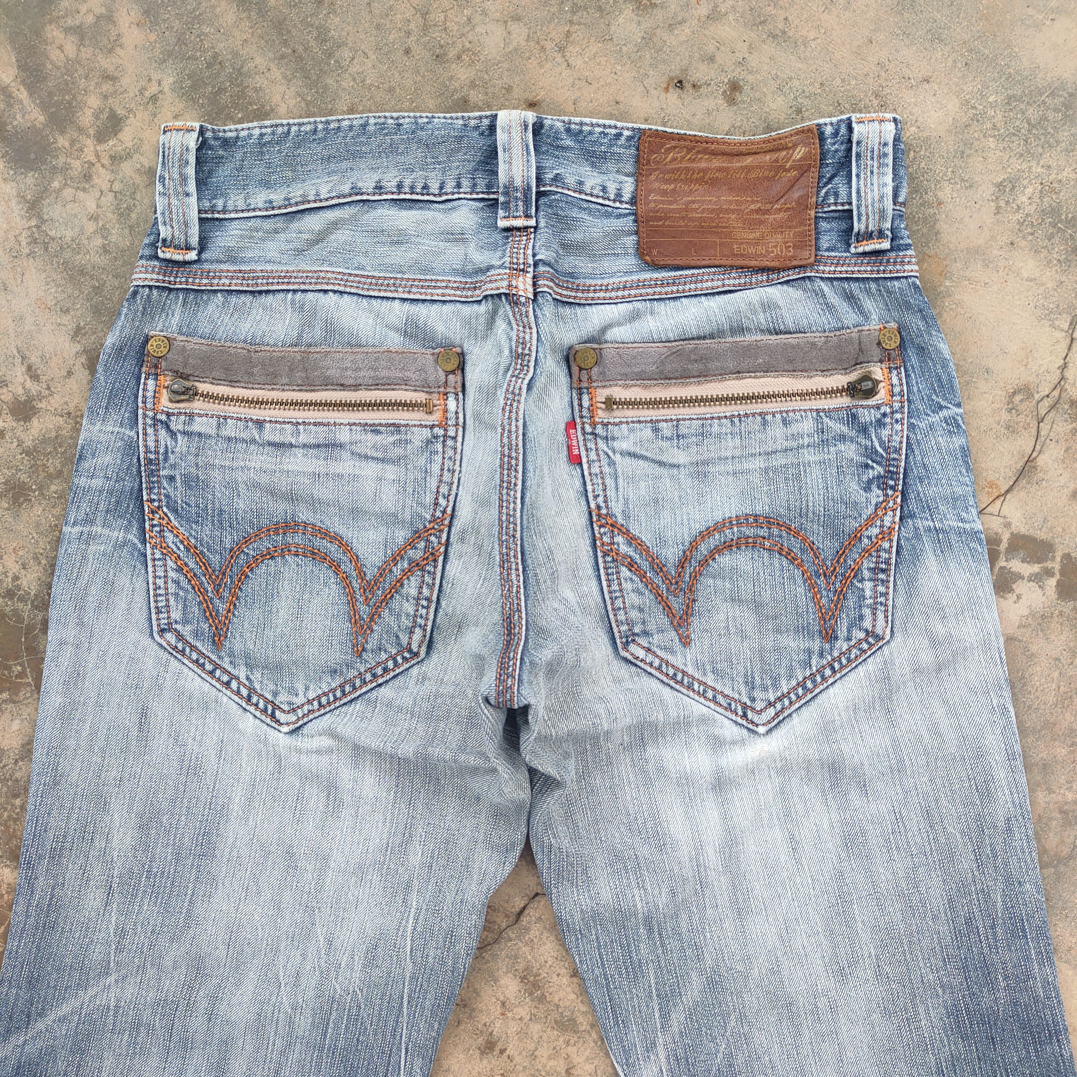 Edwin VINTAGE EDWIN FLARE DISTRESSED DENIM JEANS PANTS Size US 32 / EU 48 - 10 Thumbnail