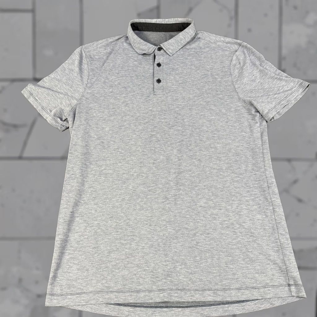 Lululemon Lululemon Polo Shirt Mens Large Gray Heather Performance Golf Athletic Stretch Size US L / EU 52-54 / 3 - 1 Thumbnail