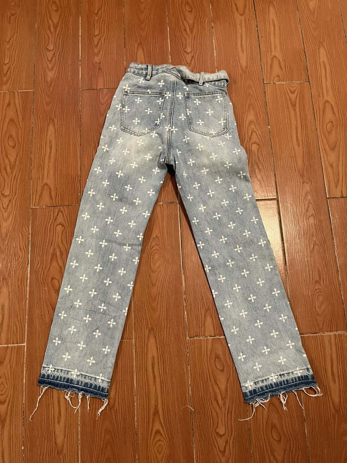 SMFK SMFK monogram LV style jeans Size 27" / US 4 / IT 40 - 4 Thumbnail