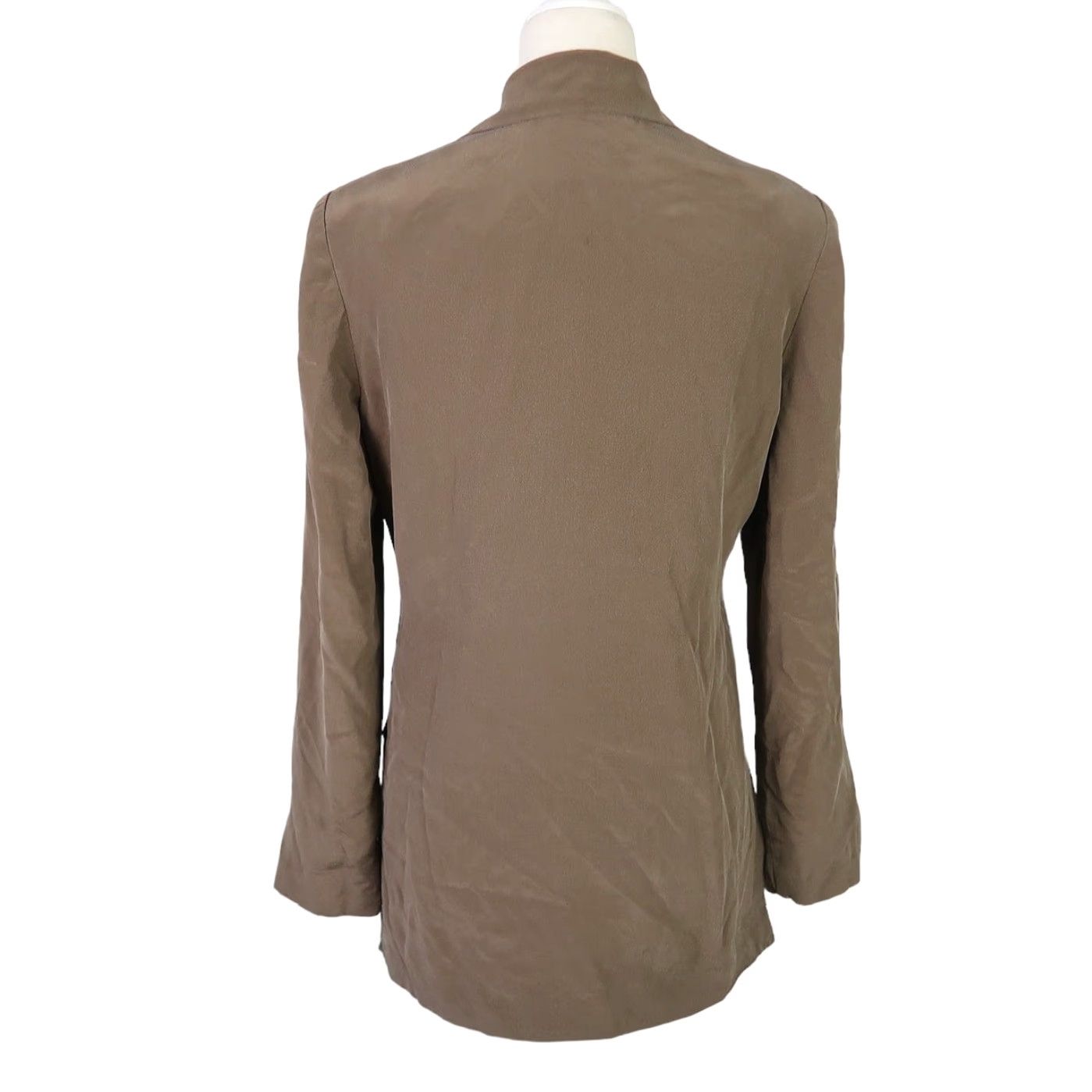 Vintage VINTAGE Patrick Collection Silk Blazer Jacket 90s Women Size 6 Taupe Brown Button Front Slim Fit Casual Workwear Mens? Size M / US 6-8 / IT 42-44 - 5 Thumbnail