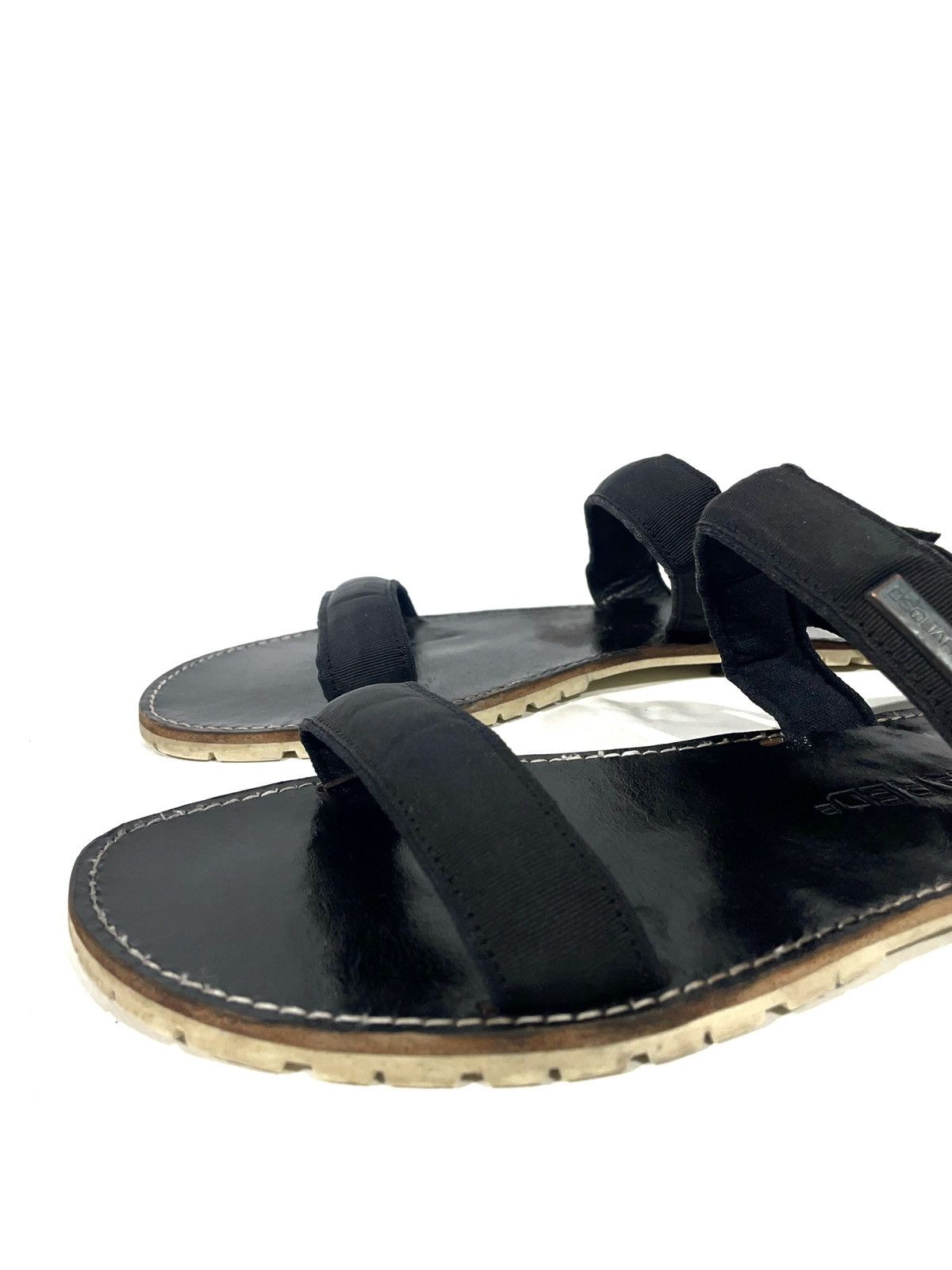 Dsquared2 Men Black Leather Dsquared2 Sandals Made In Italy Size 42 Size US 9 / EU 42 - 3 Thumbnail