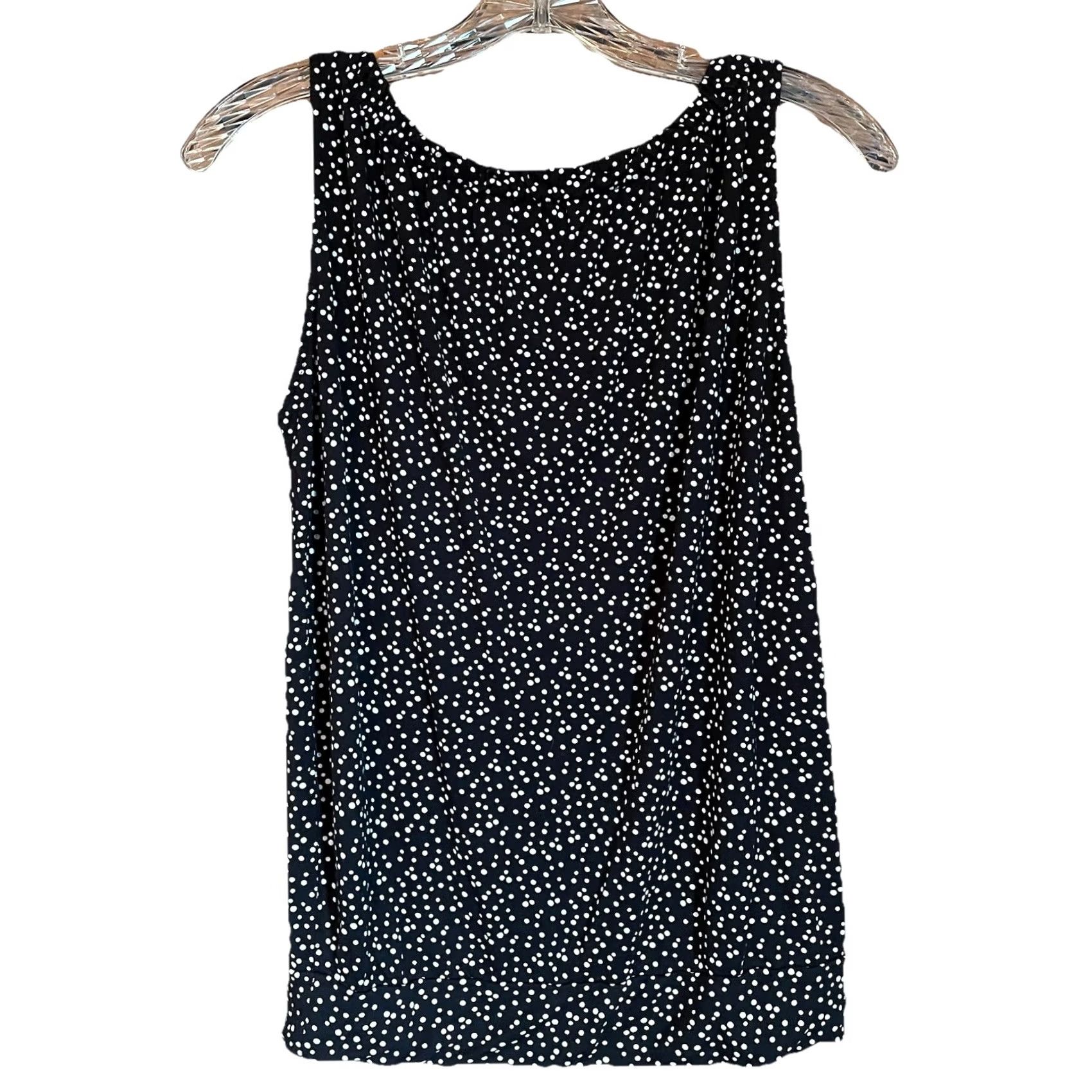 Loft LOFT outlet Polka Dot Tank Top blouse Women's S Black Sleeveless Casual Work Size S / US 4 / IT 40 - 5 Thumbnail