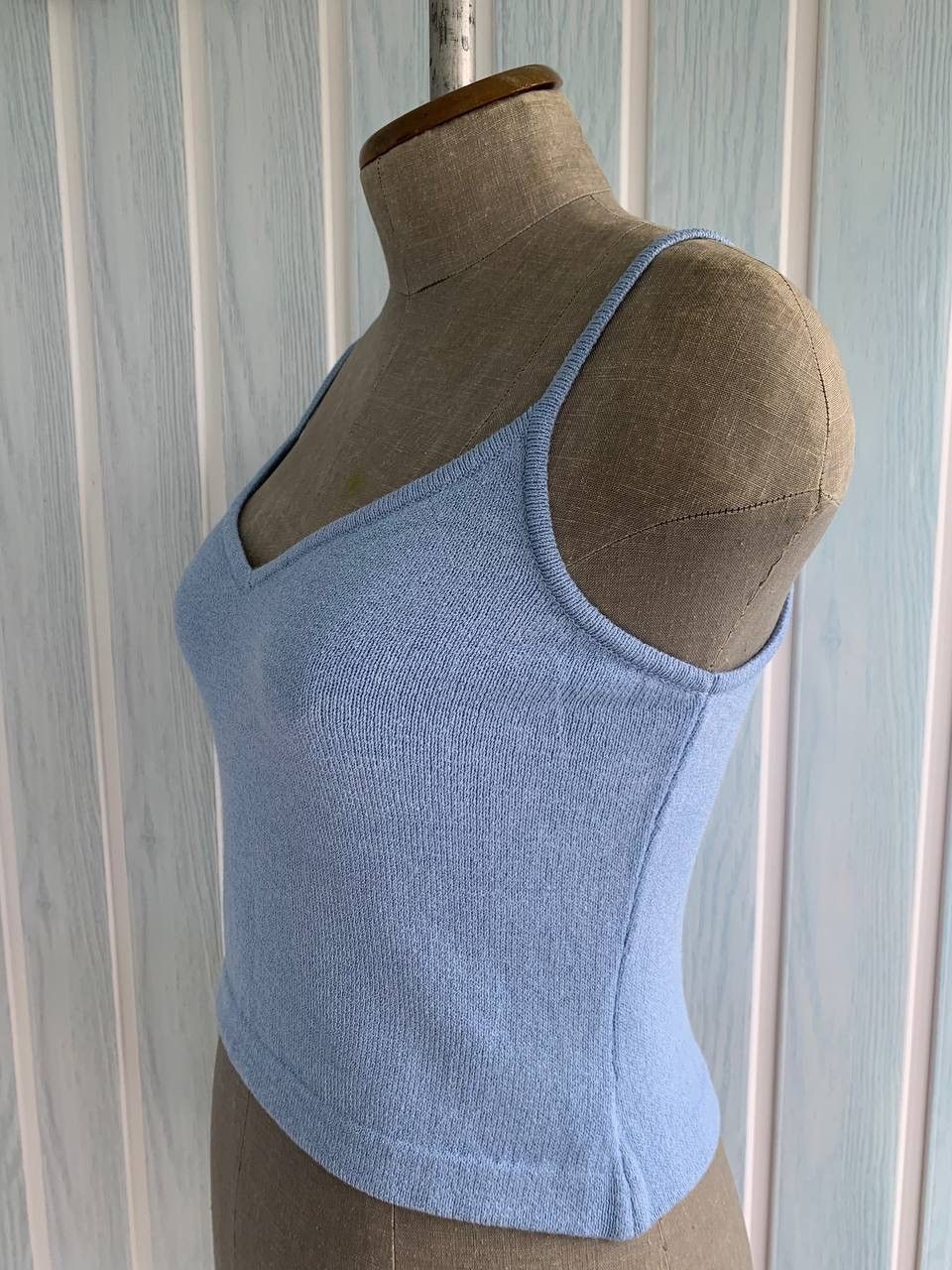 Designer × St. John Vintage St. John USA Women Blue Knit Wool Spaghetti Tank Top Size S / US 4 / IT 40 - 5 Thumbnail
