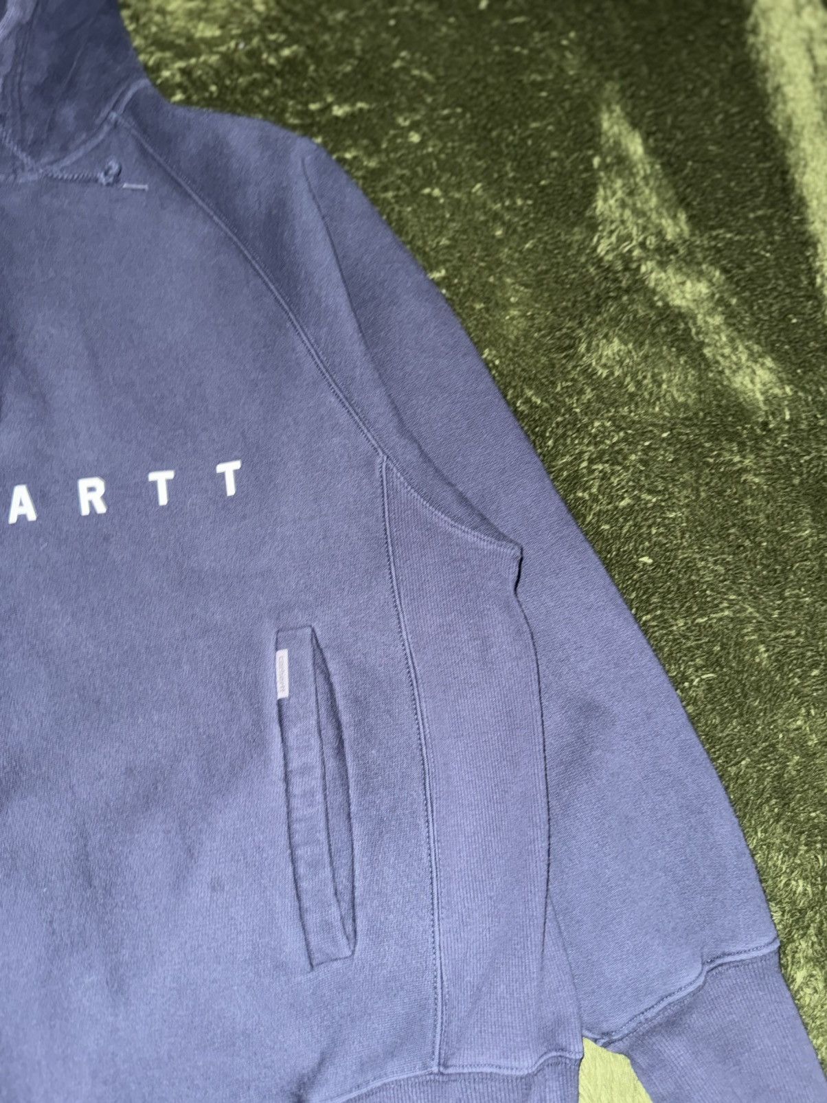 Carhartt Wip [L] Carhartt WIP GARRET Quarter Zip Logo Hoodie Washed Navy Size US L / EU 52-54 / 3 - 3 Thumbnail