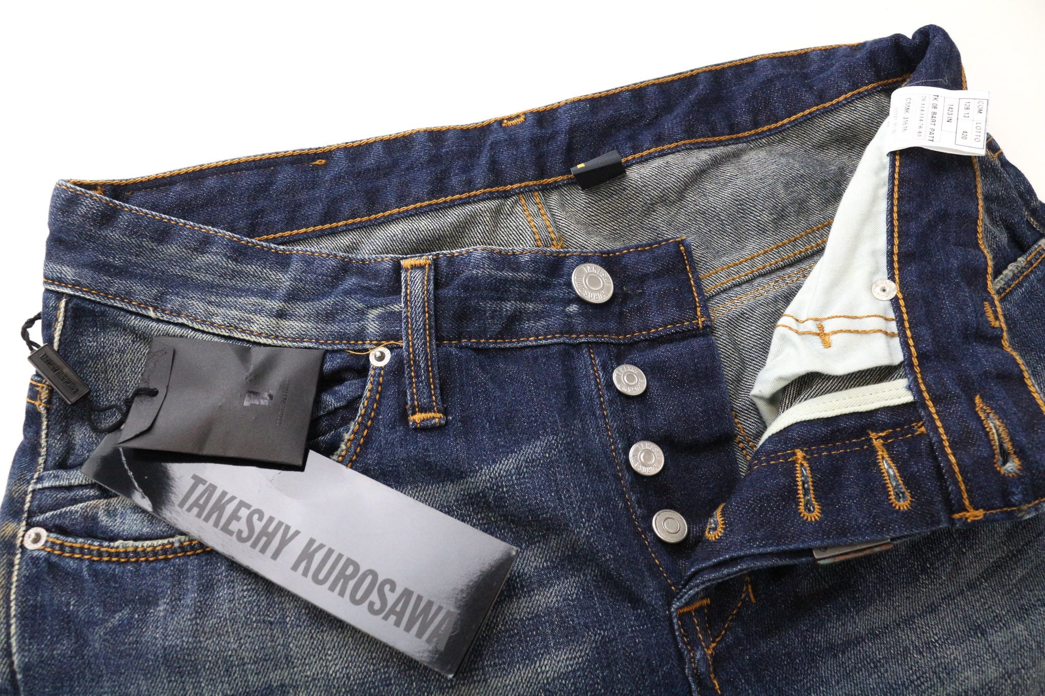 Takeshy Kurosawa TK08 W32 Blue Distressed Skinny Jeans 75259 Size US 32 / EU 48 - 3 Thumbnail