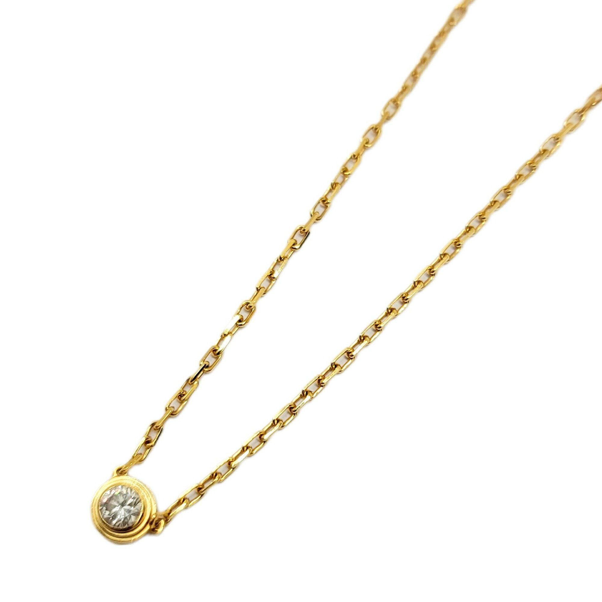 image of Cartier Diamant Leger Sm Damour Necklace K18Yg Yellow Gold Item Accessory 1P Diamond Pendant Women'