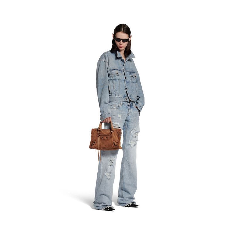 Balenciaga o1tr1nto0426 Fitted Low-Waist Pants in Light Blue Size 27" / US 4 / IT 40 - 2 Thumbnail