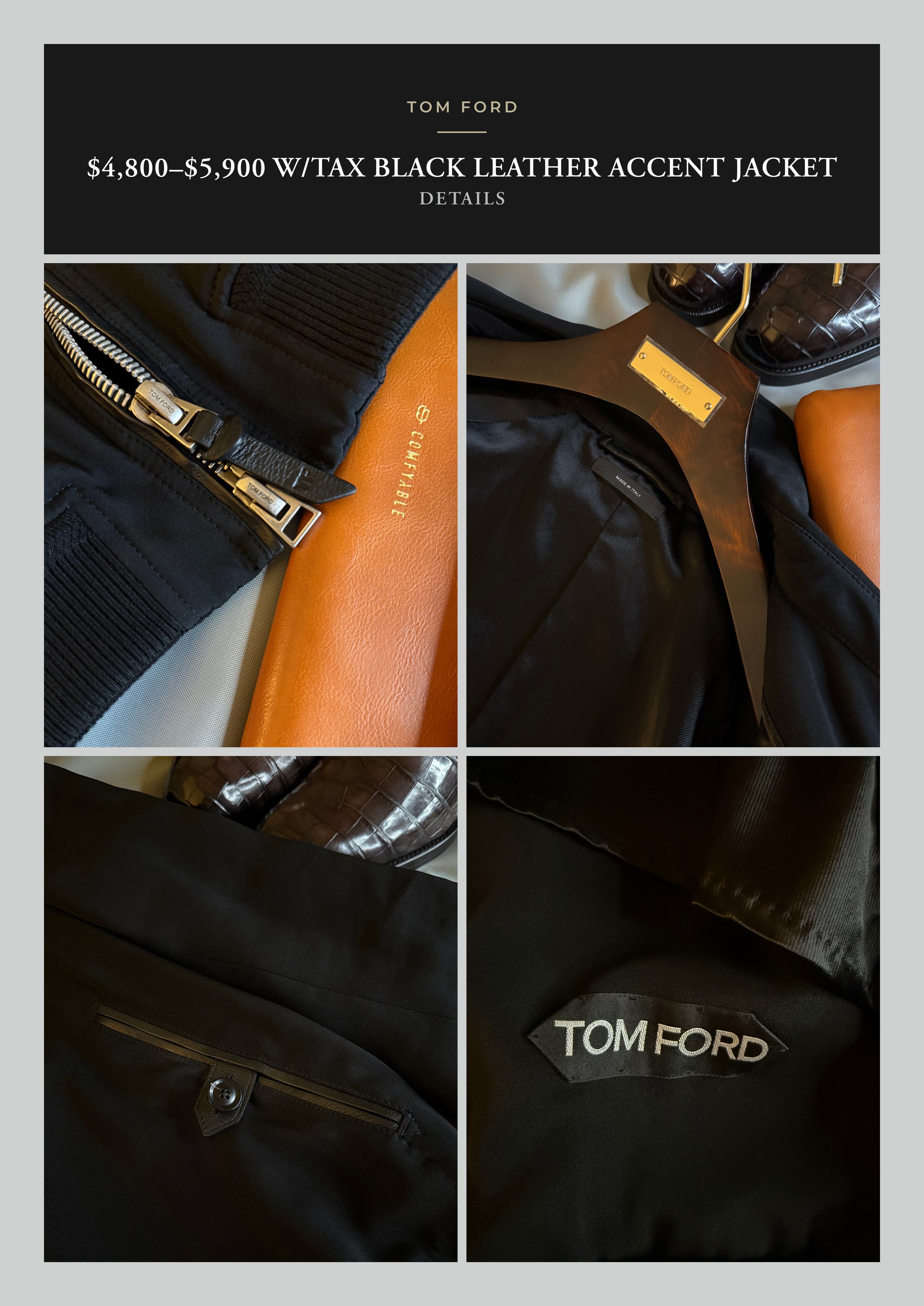 Tom Ford Ultimate Rare $5K w/tax TOM FORD Leather Accent Jacket Size US M / EU 48-50 / 2 - 21 Thumbnail