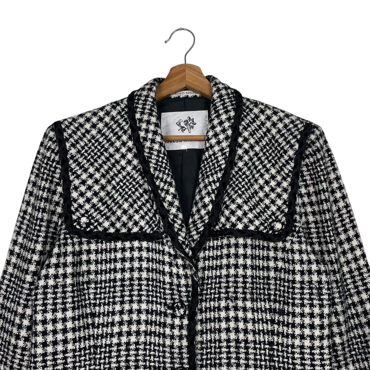 Japanese Brand Takeo Nishida Houndstooth Women Jacket Size M / US 6-8 / IT 42-44 - 2 Thumbnail