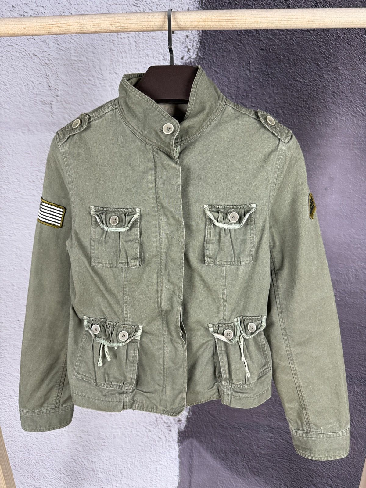 Von Dutch Von Dutch military denim jacket American flag patch pockets Size S / US 4 / IT 40 - 4 Thumbnail