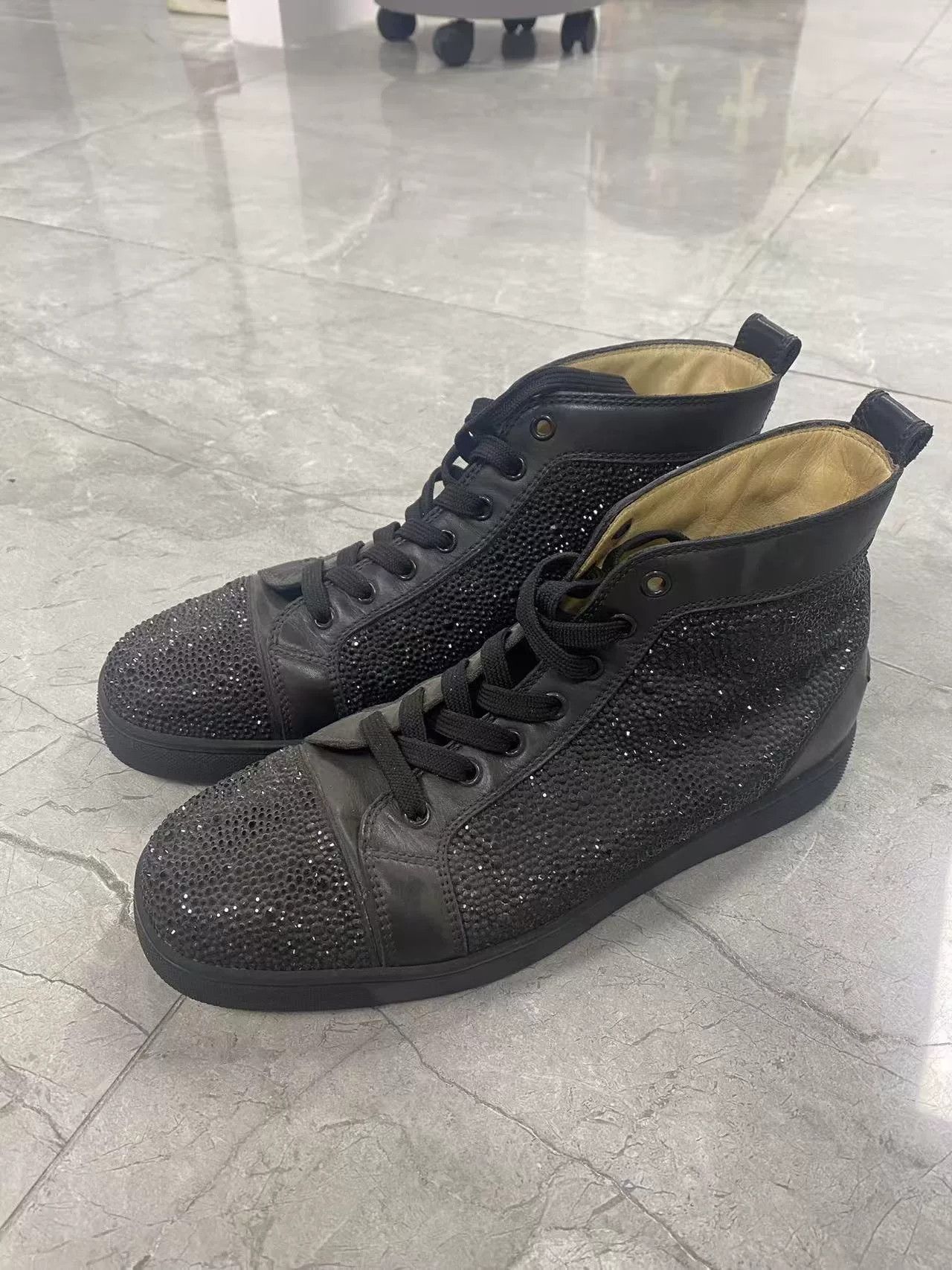 Christian Louboutin Christian Louboutin Black Rhinestone Sneakers Size 41 Size US 10 / EU 43 - 1 Thumbnail