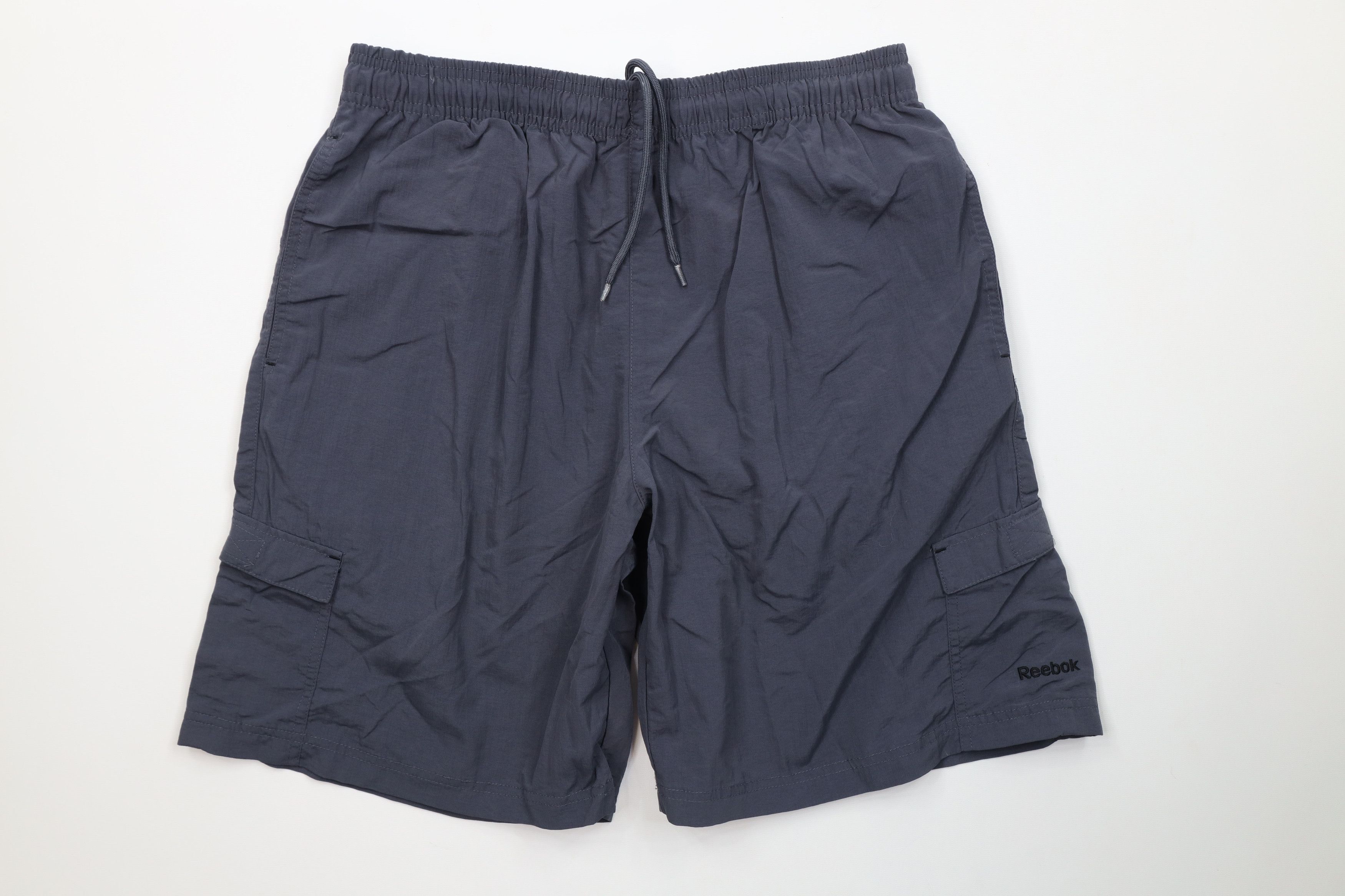 Reebok Vintage Reebok Spell Out Above Knee Cargo Shorts Gray Nylon Size US 32 / EU 48 - 1 Thumbnail