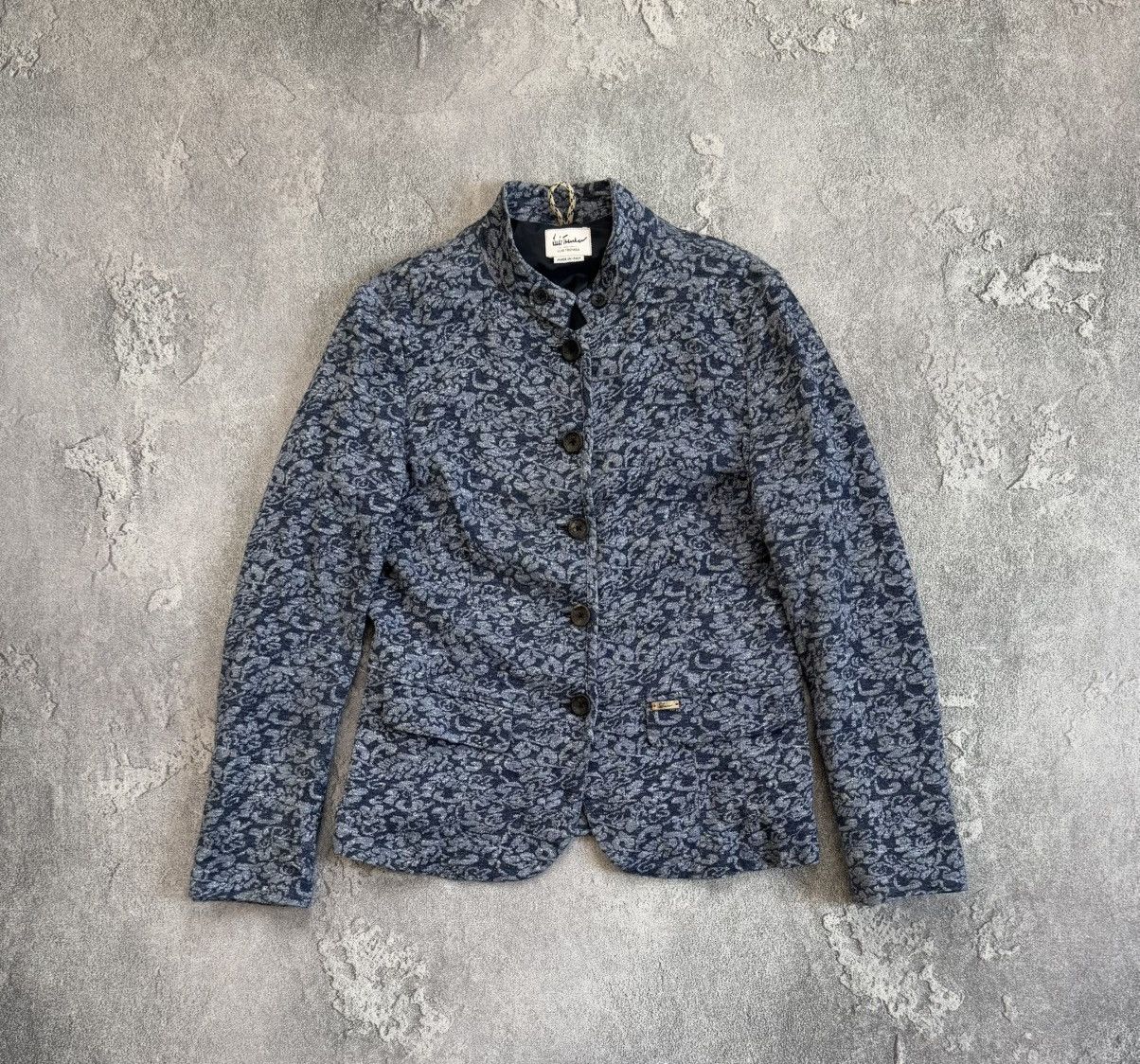 Designer Luis Trenker 46size linen blue blazer jacket coat button up Size L / US 10 / IT 46 - 4 Thumbnail