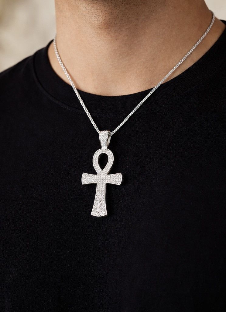 Other Diamond Ankh pendant + Necklace Size ONE SIZE - 5 Thumbnail