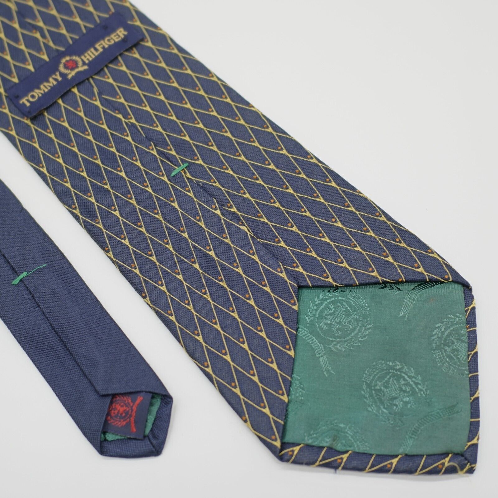 Tommy Hilfiger Vintage Tommy Hilfiger Blue Tan Woven Geometric Silk Tie Size ONE SIZE - 6 Thumbnail