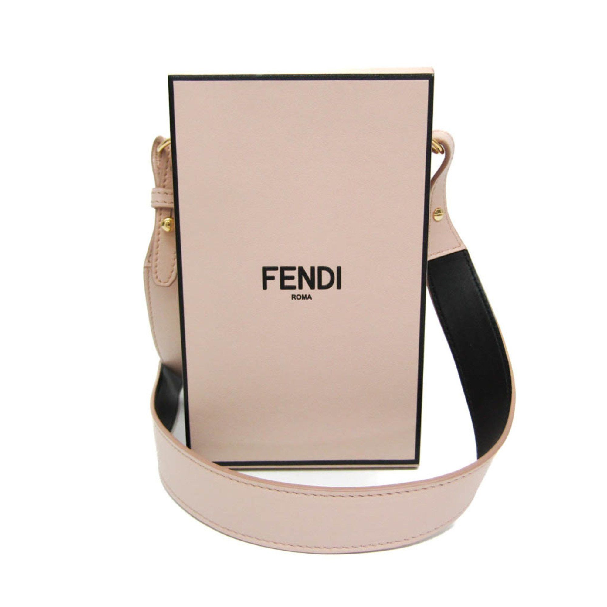 Fendi Fendi Box 8BT339 Women's Leather Shoulder Bag Pink Size ONE SIZE - 1 Thumbnail
