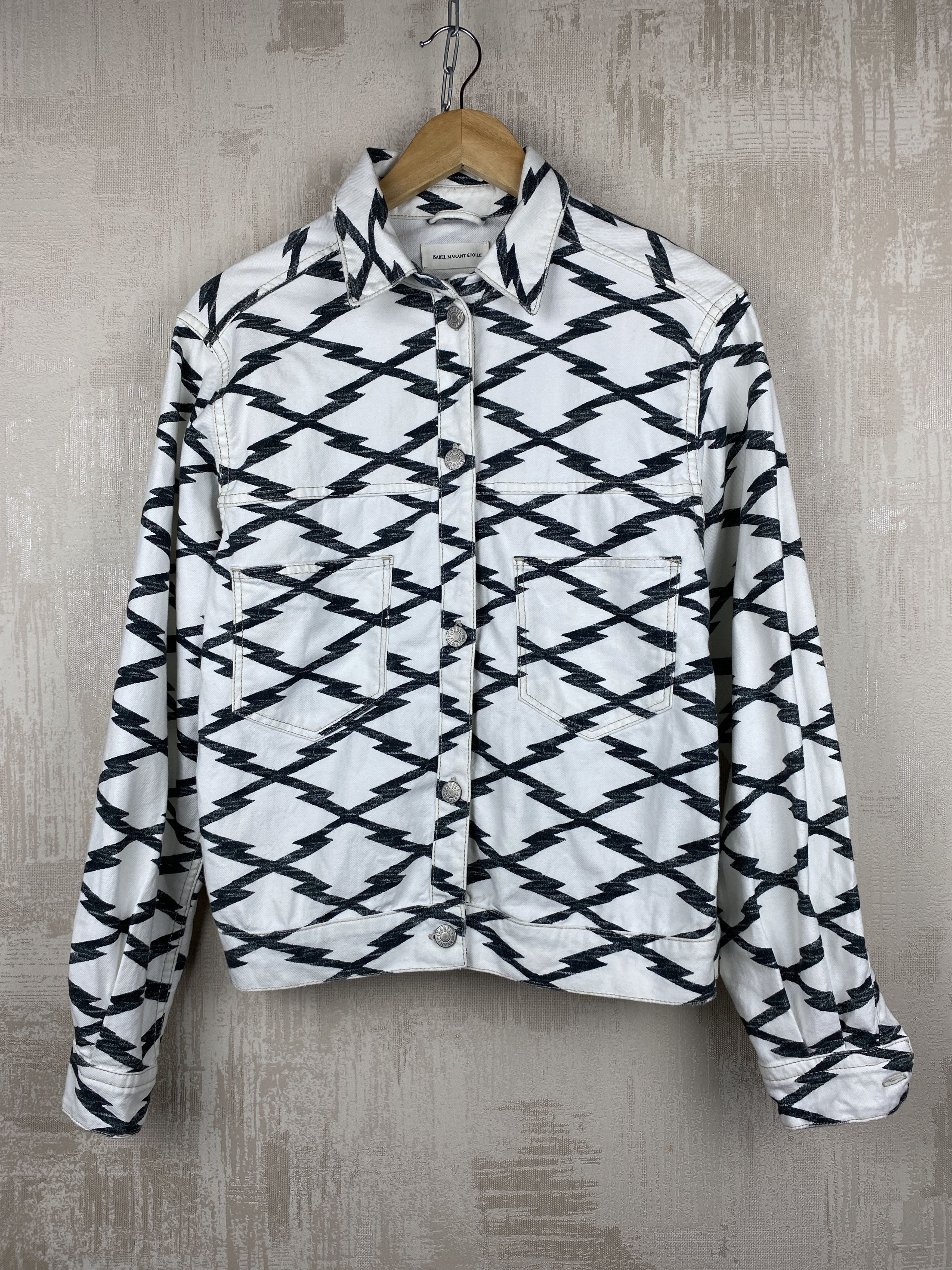 Isabel Marant Etoile Isabel Marant Etoile Cotton Grid Print Denim Jacket Size M / US 6-8 / IT 42-44 - 4 Thumbnail