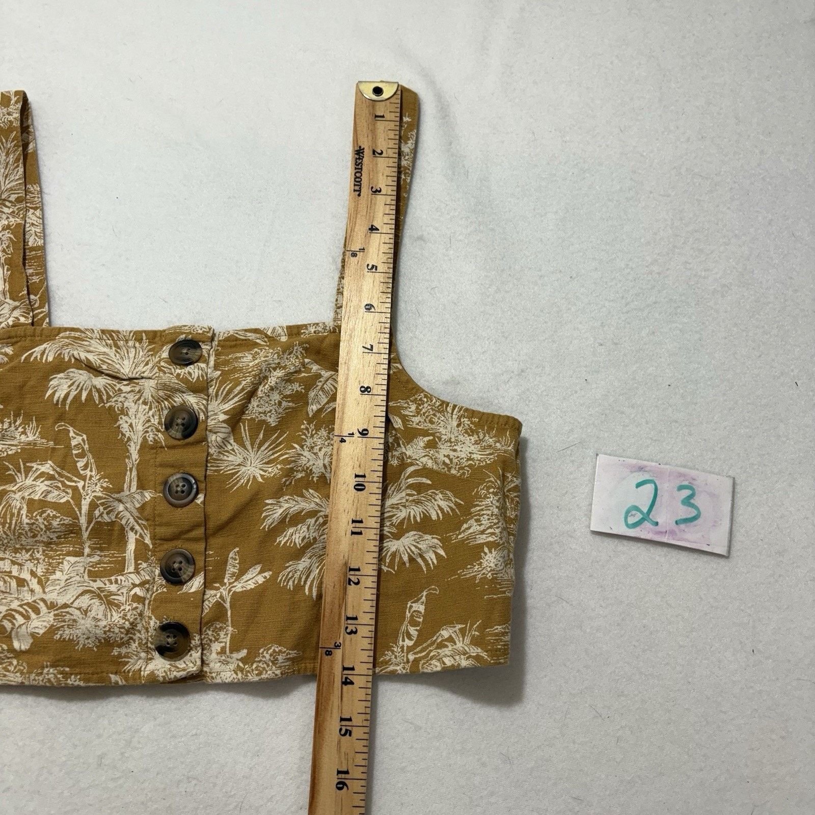 American Eagle Outfitters American Eagle Small Crop Top Tank Palm Tree Floral Button Size S / US 4 / IT 40 - 9 Thumbnail