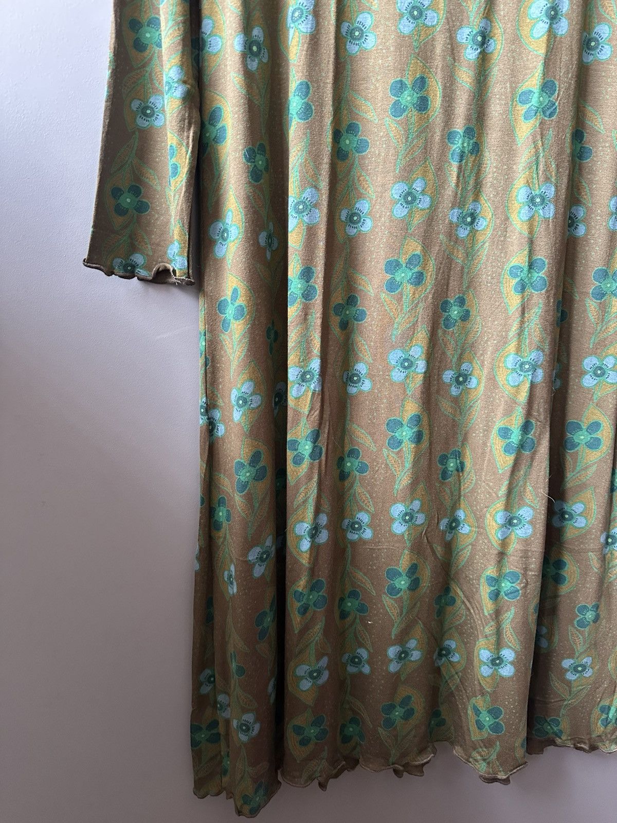 Gudrun Sjoden Gudrun Sjoden Boho Floral Dress Green Mustard Artwear Size L Size L / US 10 / IT 46 - 4 Thumbnail