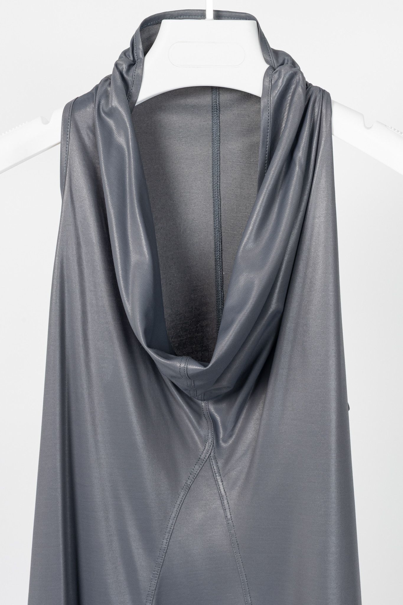Sarah Pacini Sarah Pacini Shiny Grey Jersey Cowl Tank Size S / US 4 / IT 40 - 3 Thumbnail
